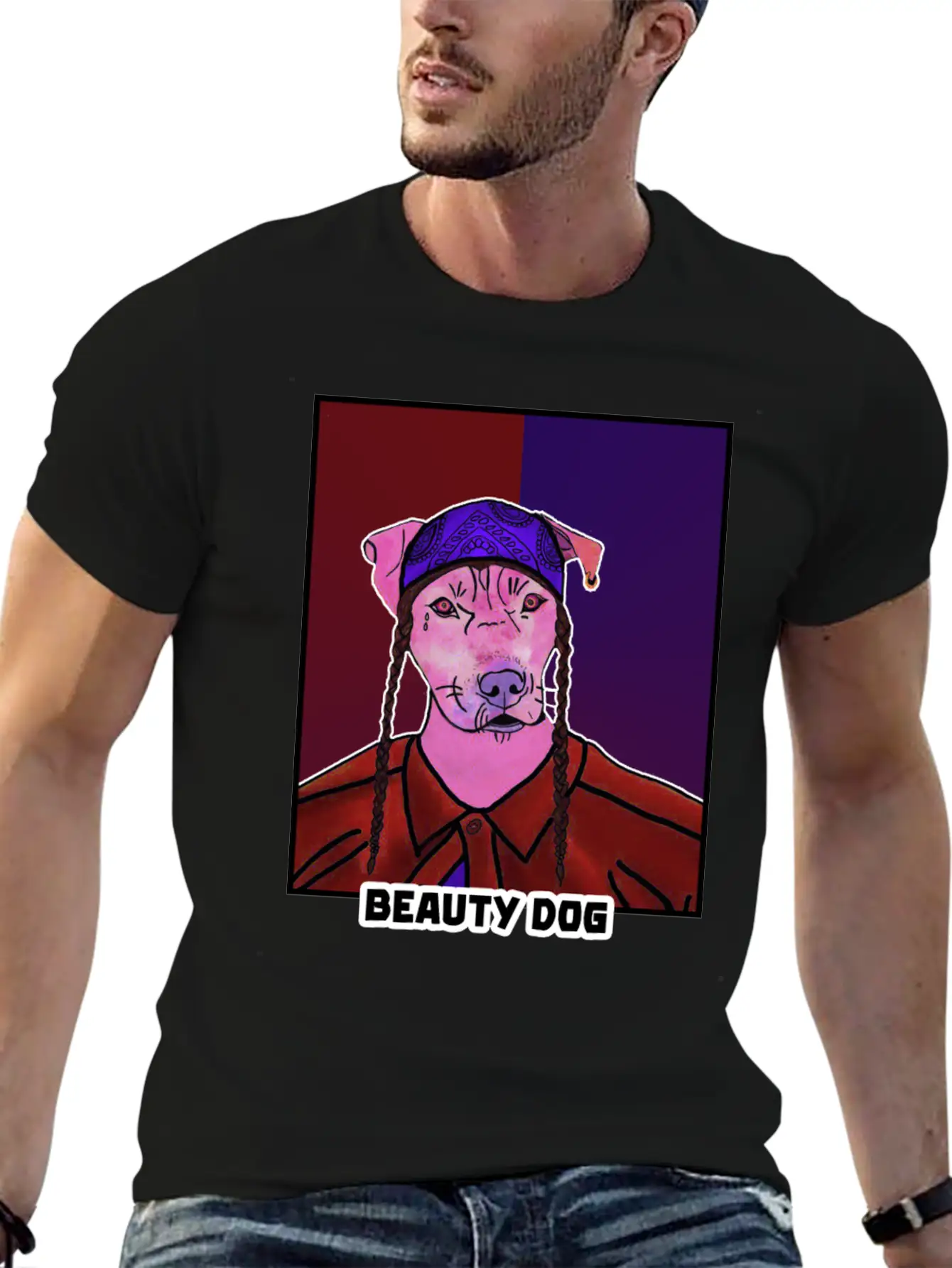 Funny Cartoon NFT Beauty Dog Stylish Everyday T-Shirt – Unisex Basic Cotton Tee