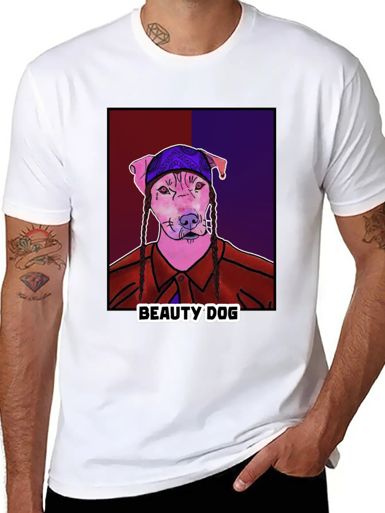 Funny Cartoon NFT Beauty Dog Stylish Everyday T-Shirt – Unisex Basic Cotton Tee