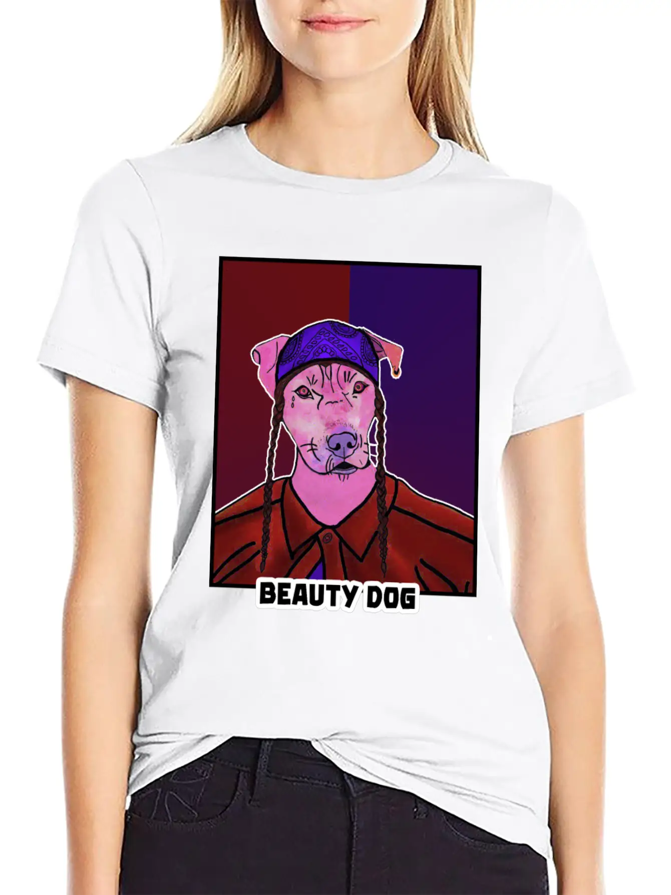 Funny Cartoon NFT Beauty Dog Stylish Everyday T-Shirt – Unisex Basic Cotton Tee