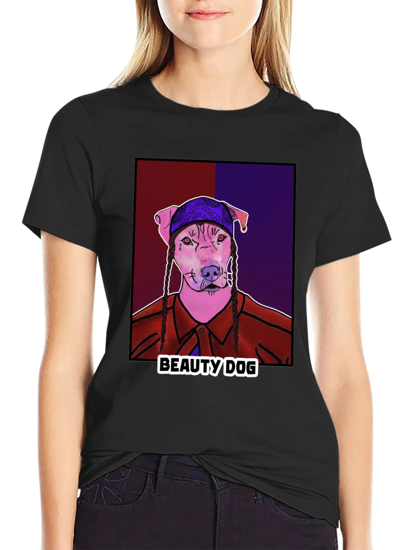 Funny Cartoon NFT Beauty Dog Stylish Everyday T-Shirt – Unisex Basic Cotton Tee
