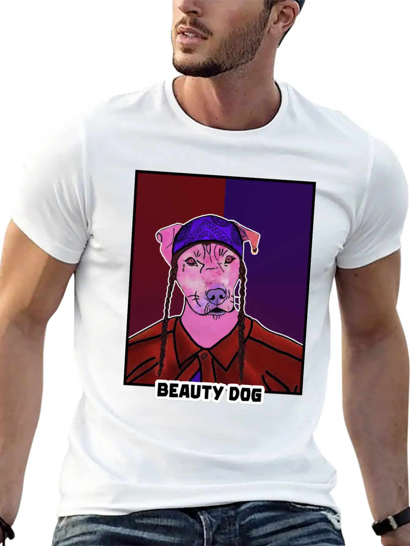 Funny Cartoon NFT Beauty Dog Stylish Everyday T-Shirt – Unisex Basic Cotton Tee