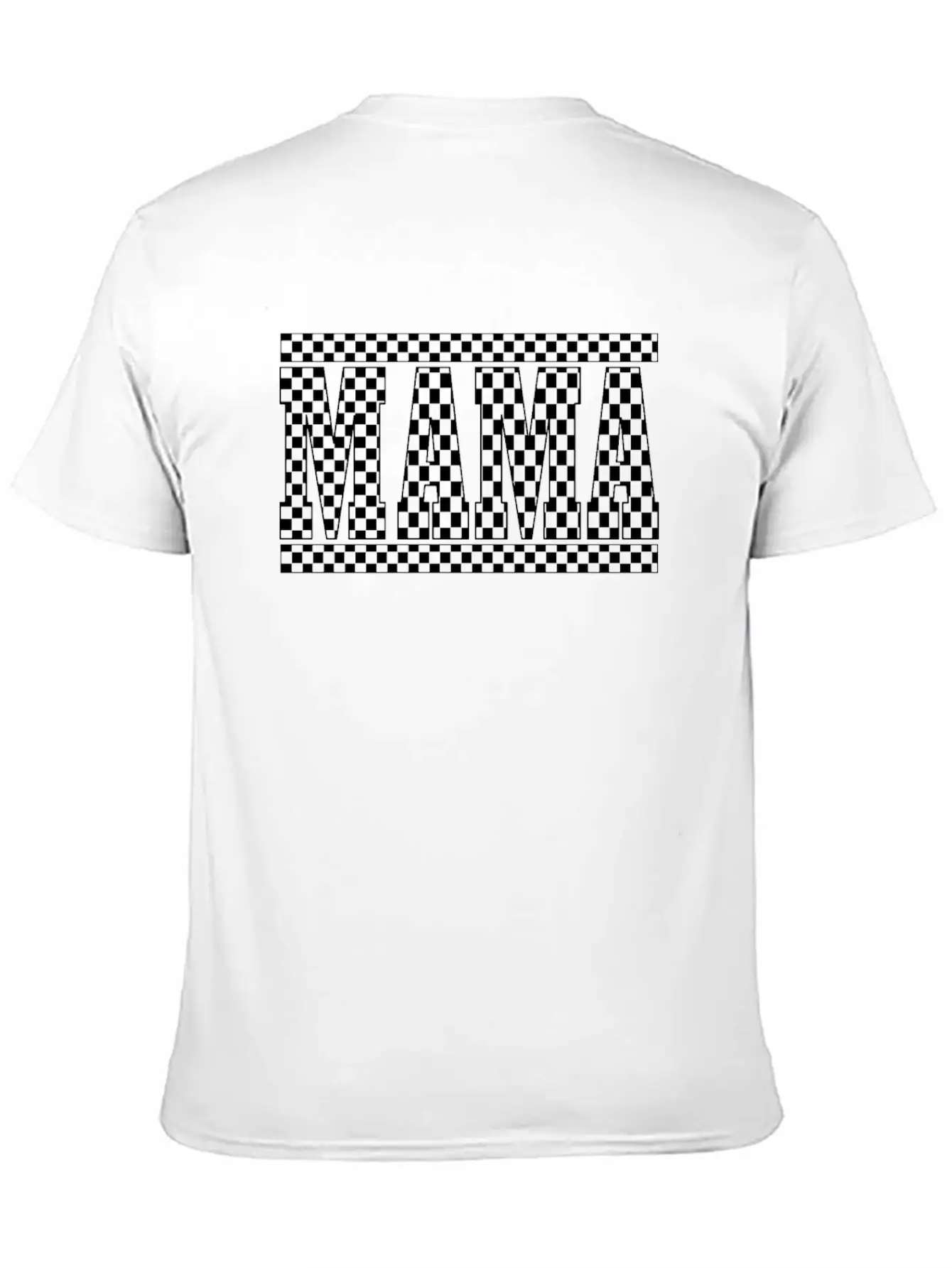 Funny Checkered Black And White Mama Race Women Stylish Everyday T-Shirt – Unisex Basic Cotton Tee