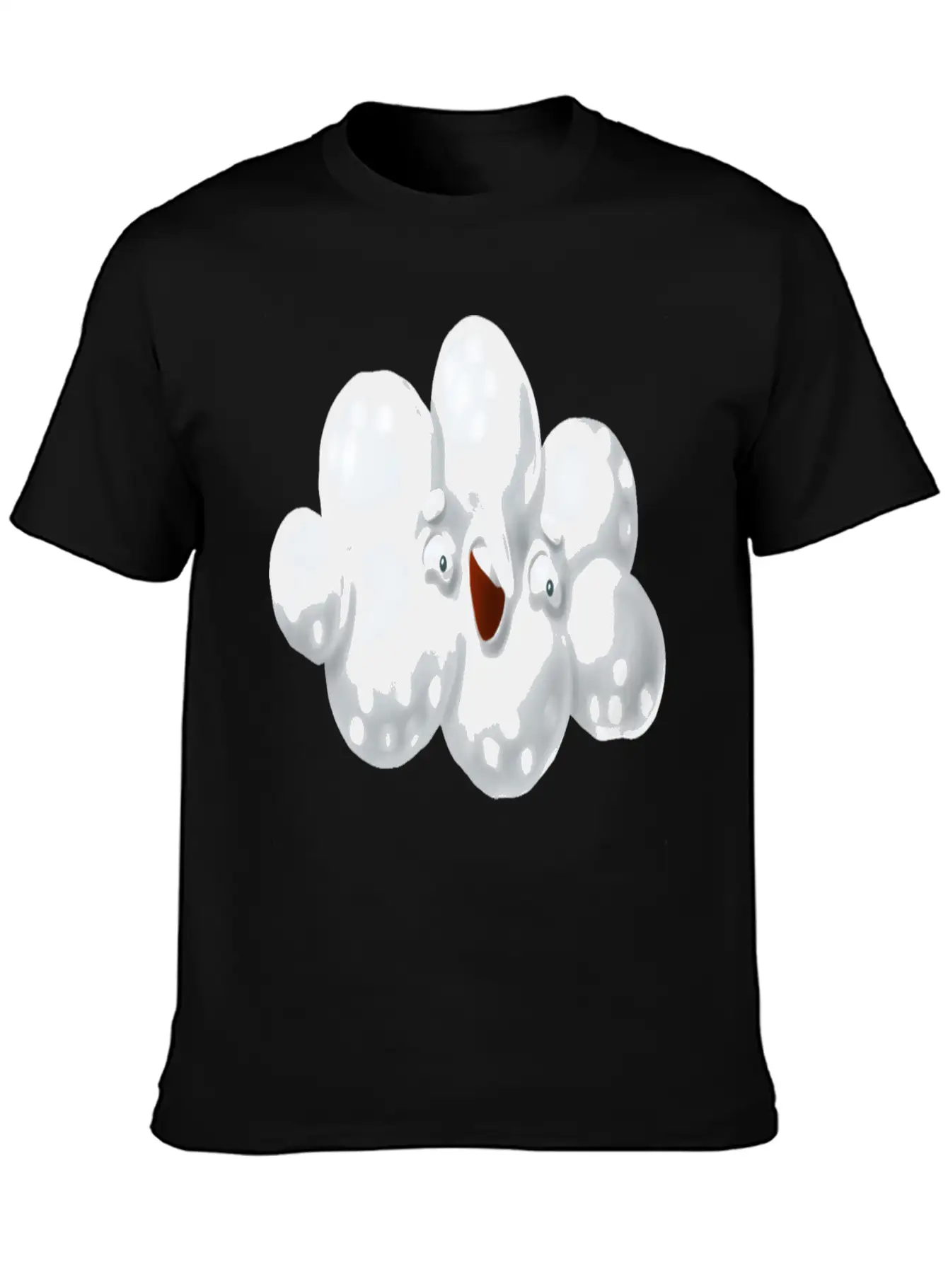 Funny Cloud Cartoon Comfortable Minimalist Graphic Tee – Summer Style Essential