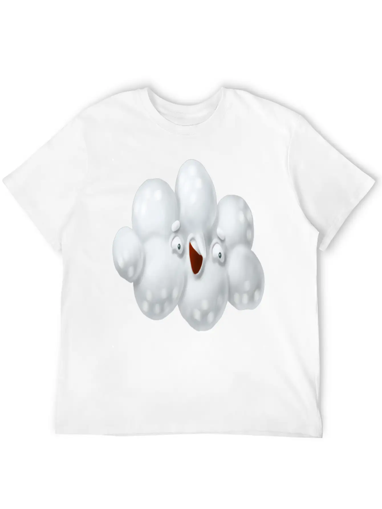 Funny Cloud Cartoon Comfortable Minimalist Graphic Tee – Summer Style Essential