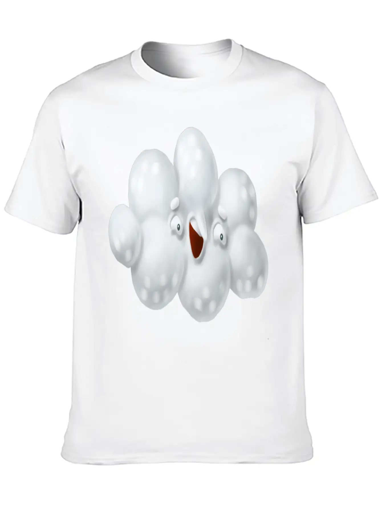 Funny Cloud Cartoon Comfortable Minimalist Graphic Tee – Summer Style Essential