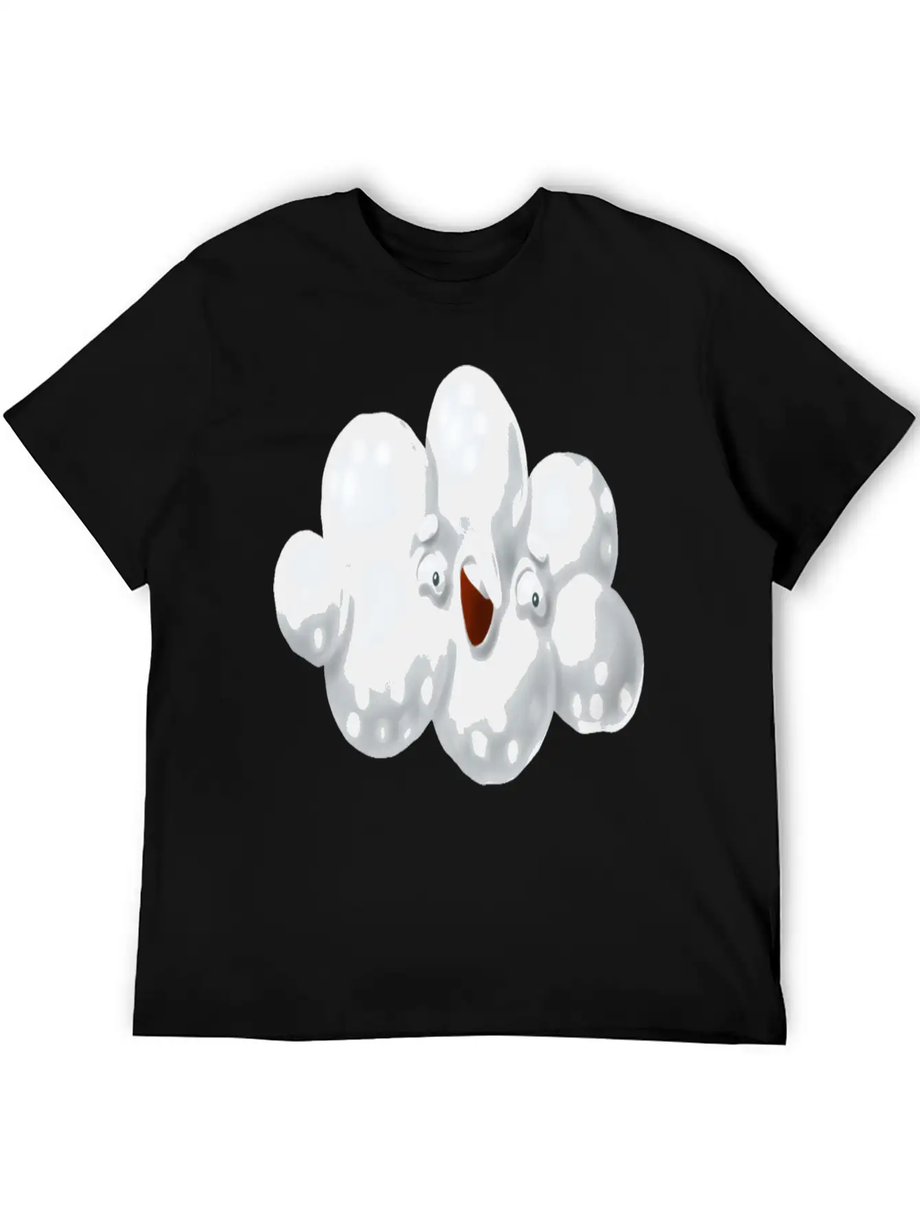 Funny Cloud Cartoon Comfortable Minimalist Graphic Tee – Summer Style Essential