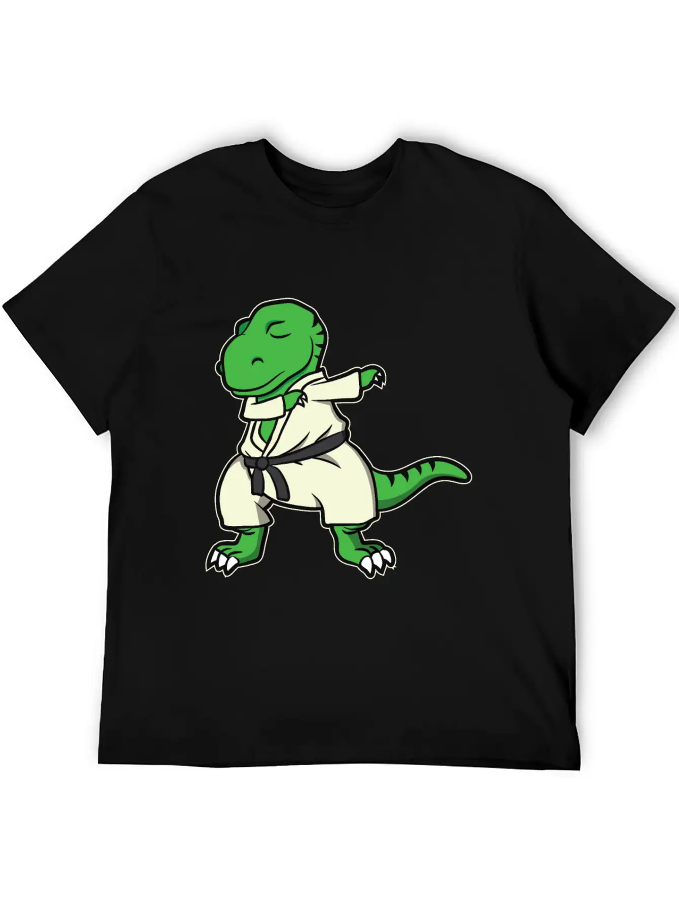 Funny Dabbing Karate Dinosaur Tyrannosaurus Gift Unisex Casual T-Shirt – Clean Design For Daily Comfort