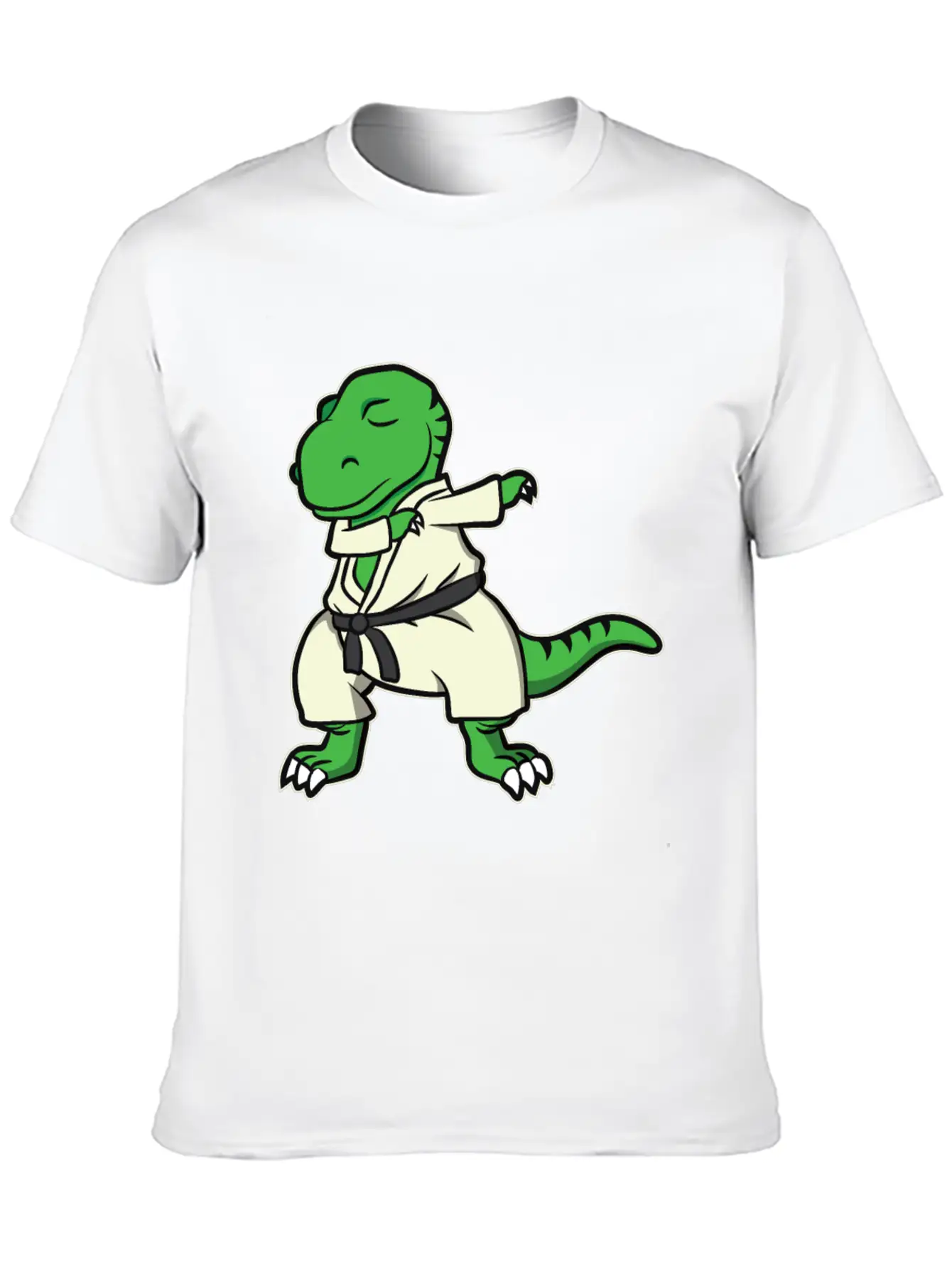 Funny Dabbing Karate Dinosaur Tyrannosaurus Gift Unisex Casual T-Shirt – Clean Design For Daily Comfort