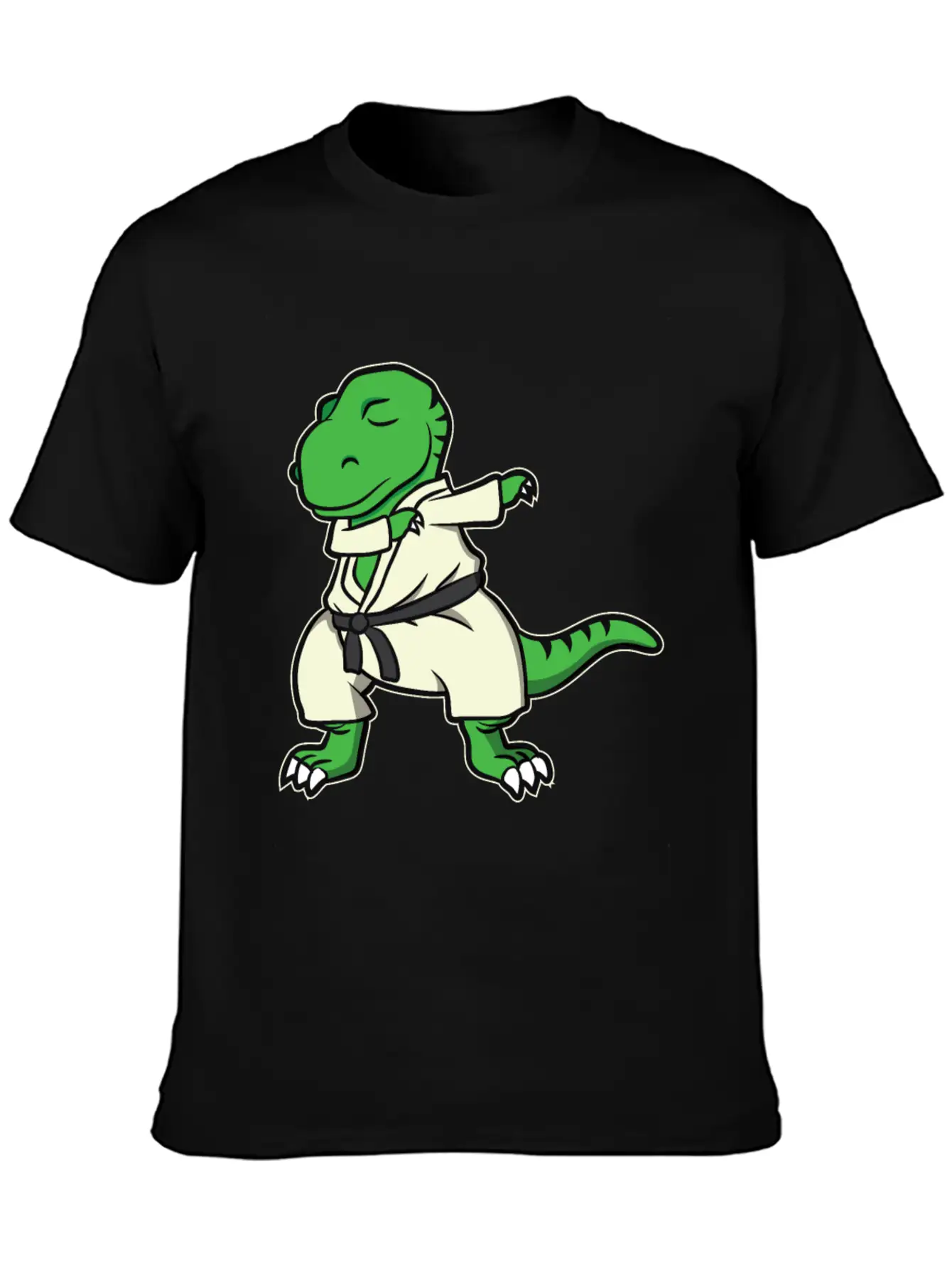 Funny Dabbing Karate Dinosaur Tyrannosaurus Gift Unisex Casual T-Shirt – Clean Design For Daily Comfort
