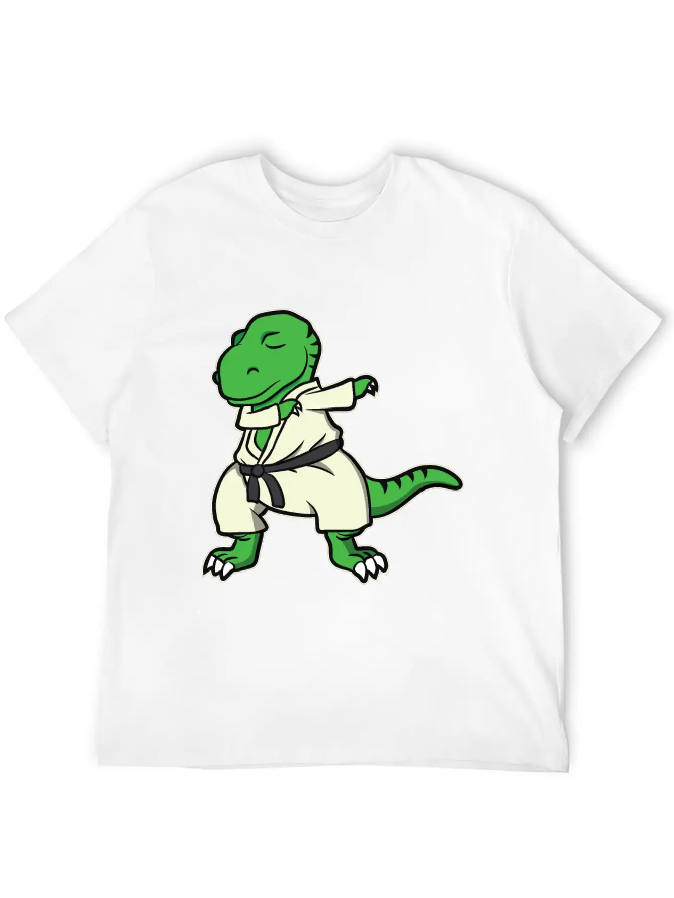 Funny Dabbing Karate Dinosaur Tyrannosaurus Gift Unisex Casual T-Shirt – Clean Design For Daily Comfort