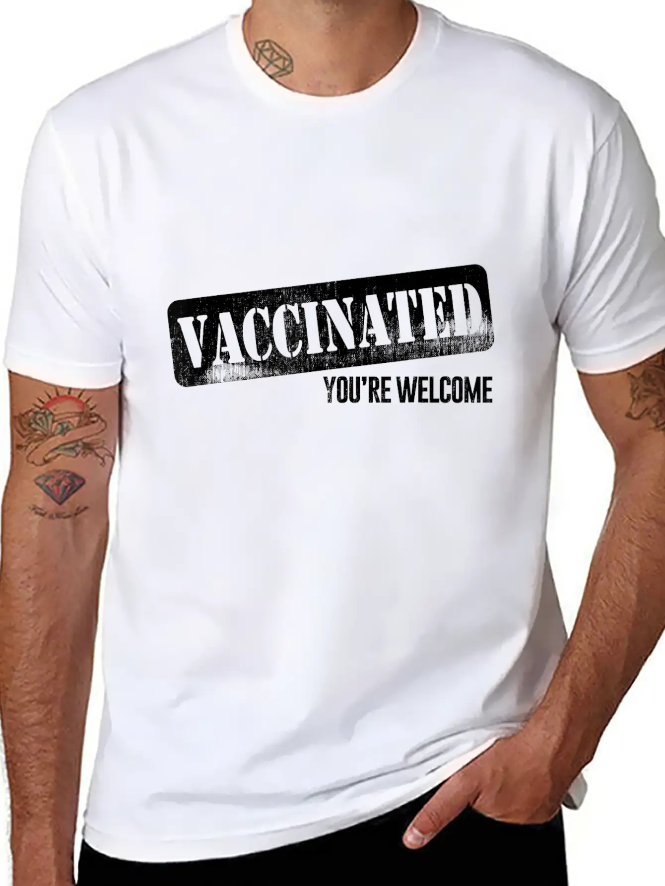 Funny Distressed Pro Vaccine - Vaccinated Youre Unisex Short Sleeve Soft Cotton T-Shirt – Casual Everyday Wear