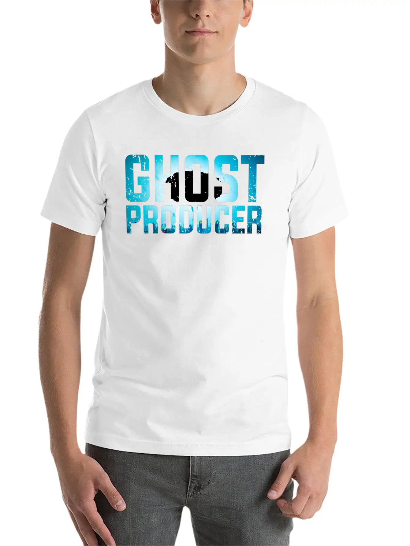Funny DJ - Ghost Producer - Remix Music Humor Unisex Casual T-Shirt – Clean Design For Daily Comfort
