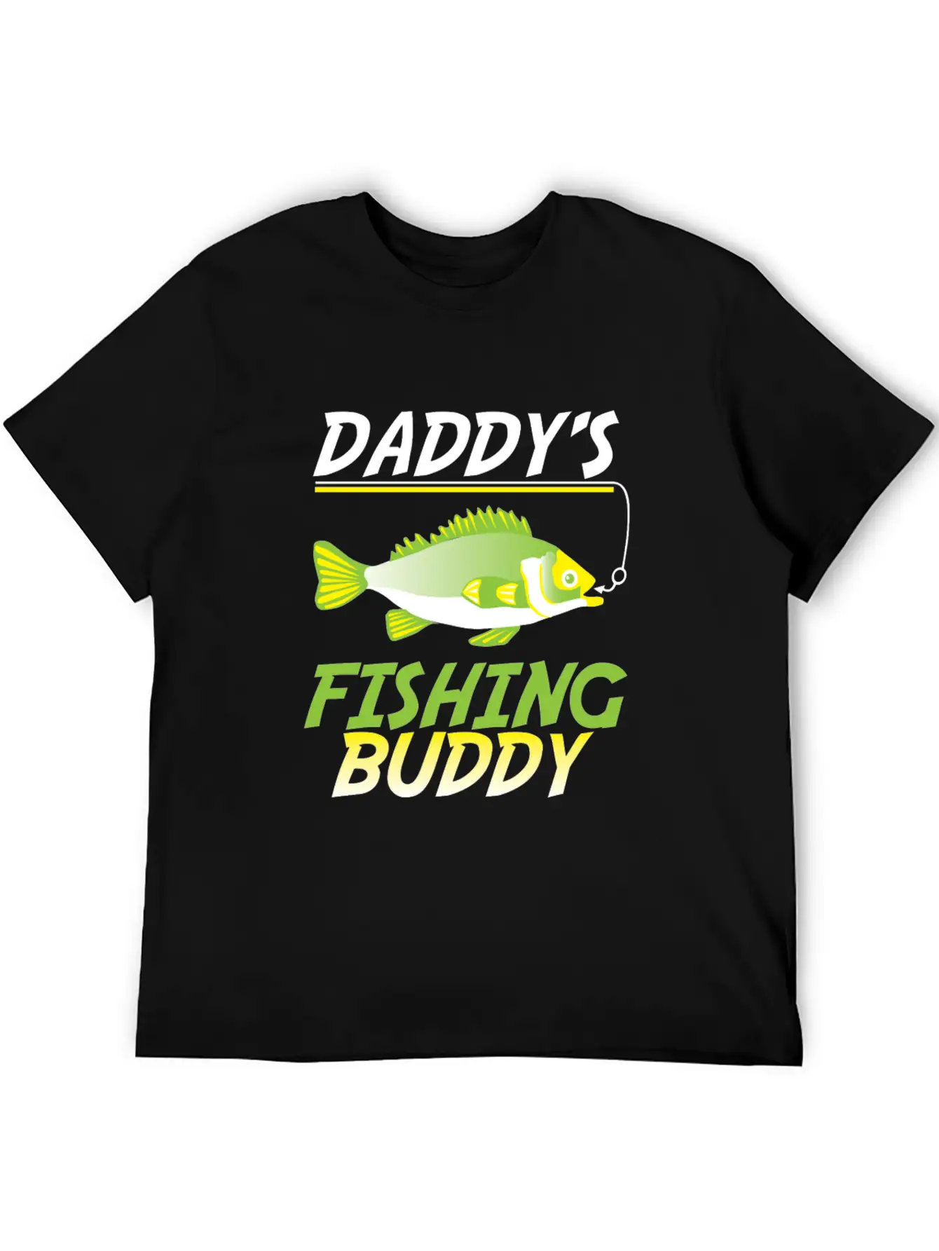 Funny Fishing Daddy's Fishing Buddy Fish Gift Basic Graphic T-Shirt – Daily Comfort In Soft Cotton