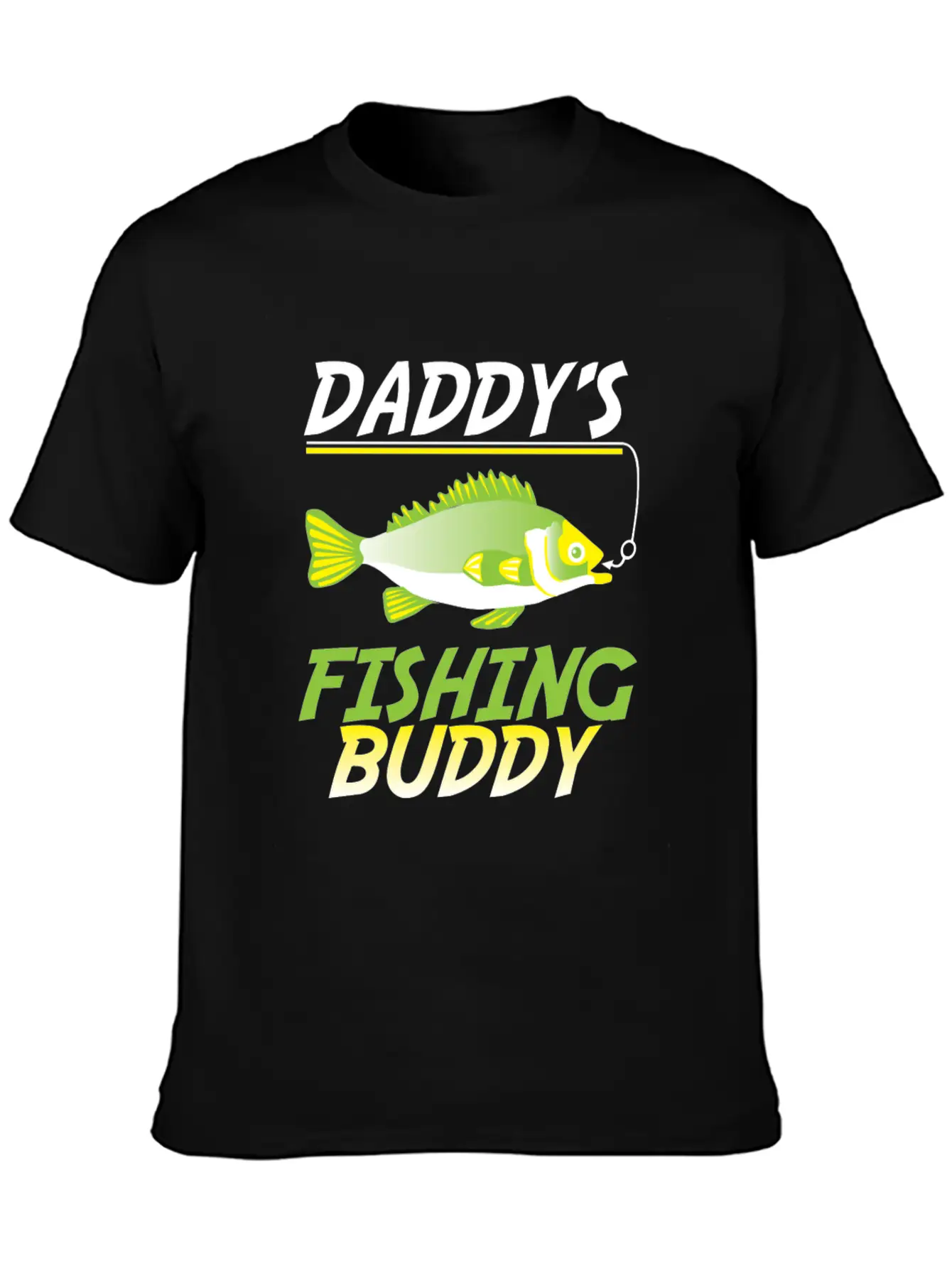 Funny Fishing Daddy's Fishing Buddy Fish Gift Basic Graphic T-Shirt – Daily Comfort In Soft Cotton