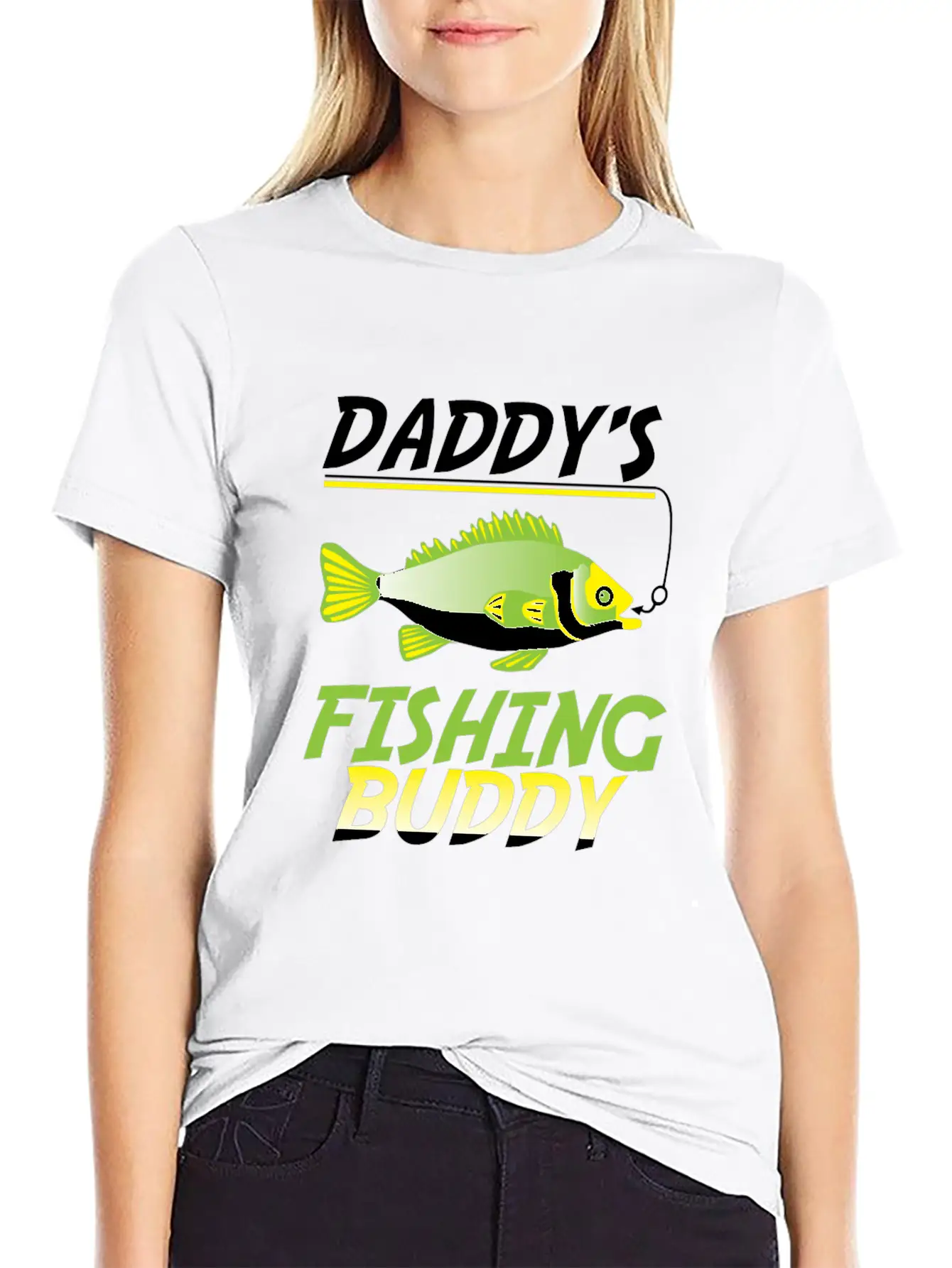 Funny Fishing Daddy's Fishing Buddy Fish Gift Basic Graphic T-Shirt – Daily Comfort In Soft Cotton