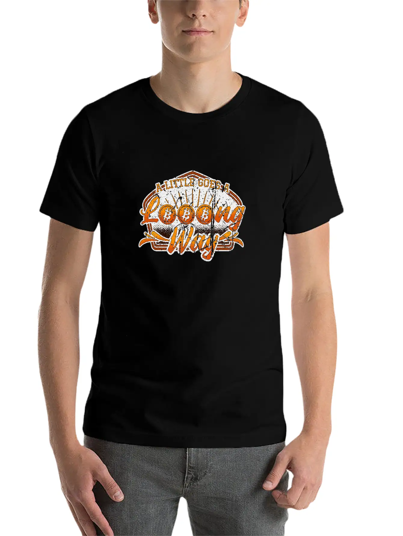 Funny Gift Bitcoin Crypto JUST Shirt Stylish Everyday T-Shirt – Unisex Basic Cotton Tee