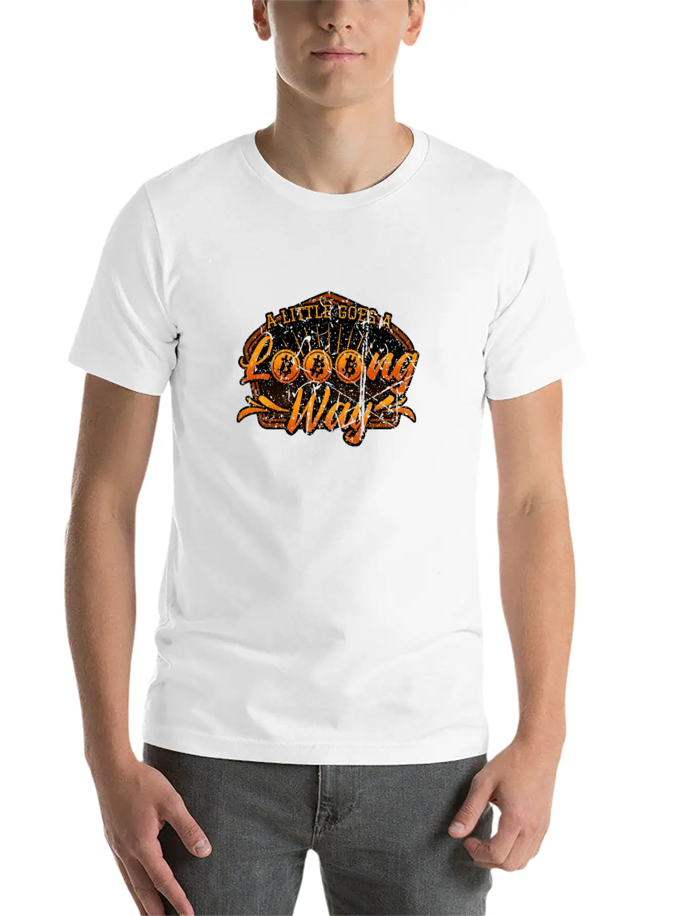 Funny Gift Bitcoin Crypto JUST Shirt Stylish Everyday T-Shirt – Unisex Basic Cotton Tee