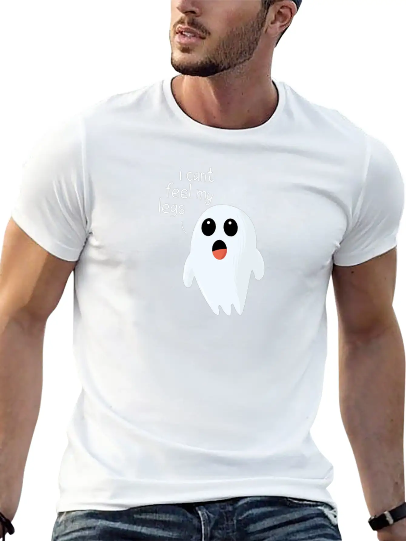 Funny Halloween Product Ghost - I Can't Feel My Timeless Short Sleeve Tee – Comfy And Minimalist Design