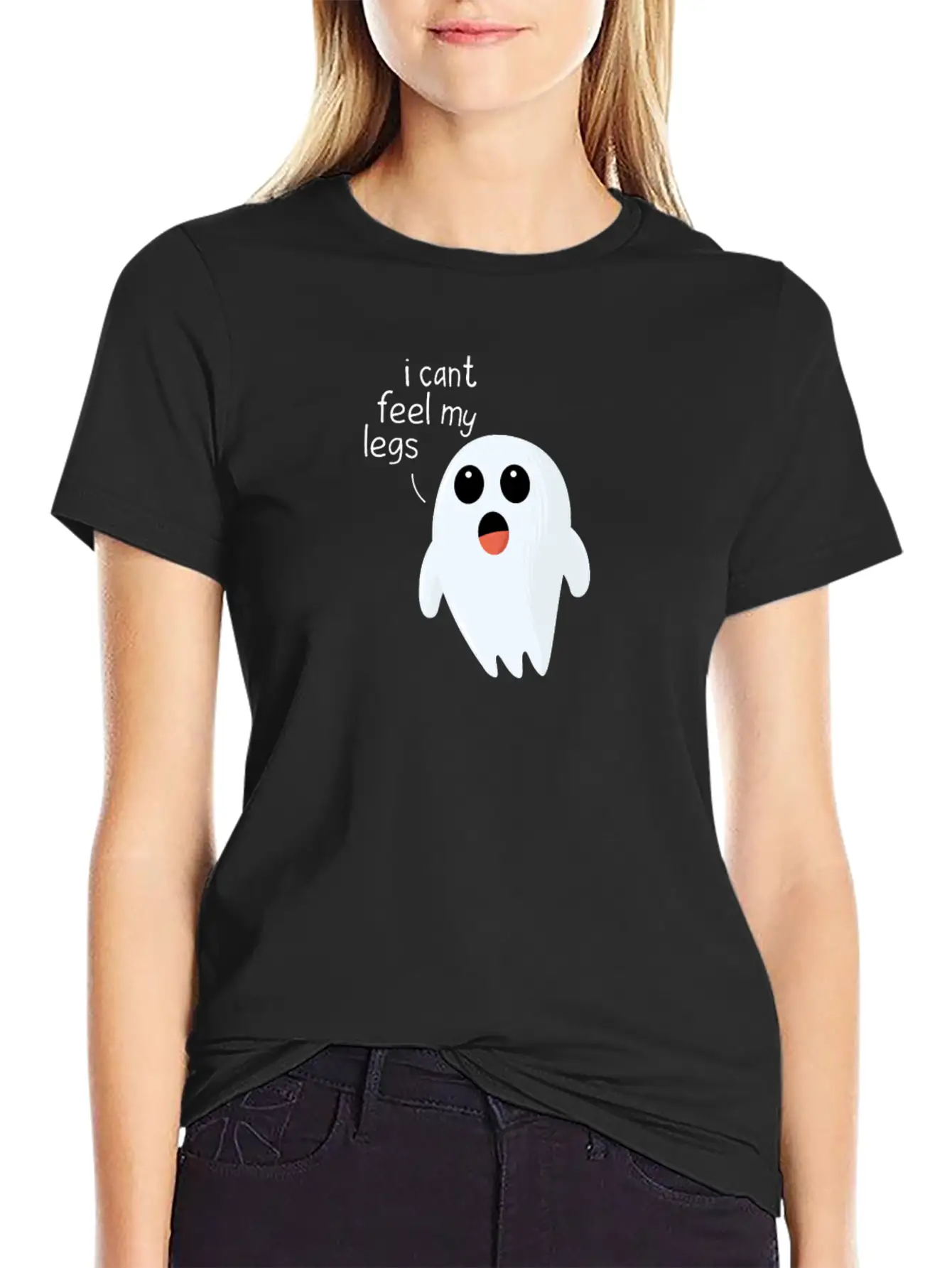 Funny Halloween Product Ghost - I Can't Feel My Timeless Short Sleeve Tee – Comfy And Minimalist Design