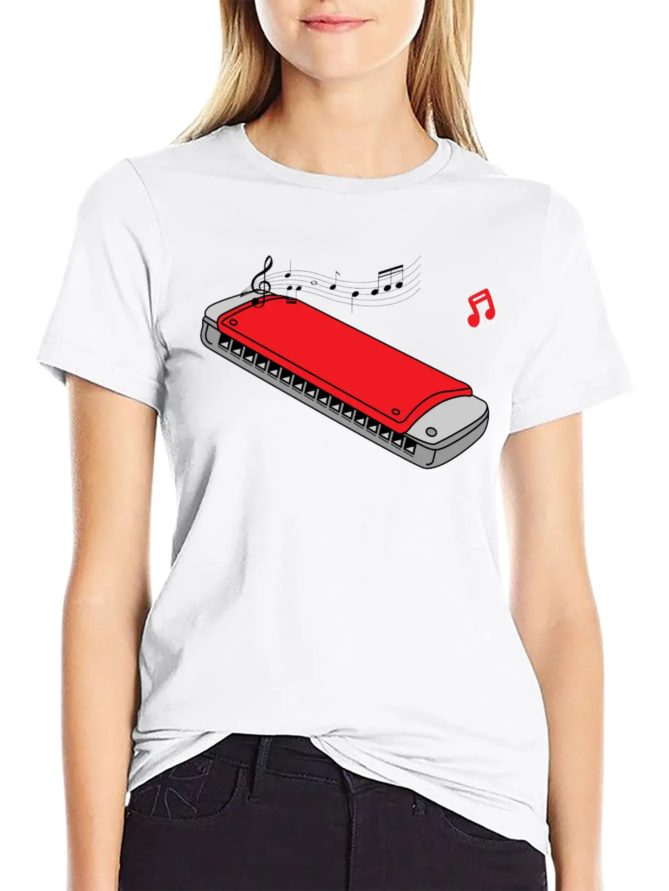 Funny Harmonica ,music,blues,folk,classical,jazz Essential Unisex Summer Tee – Soft Cotton Casual Fit