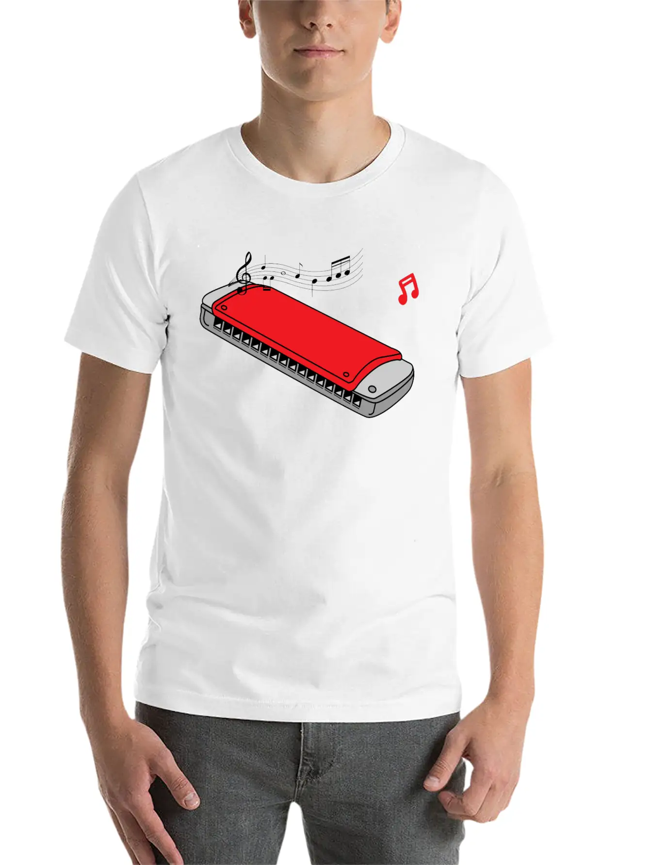 Funny Harmonica ,music,blues,folk,classical,jazz Essential Unisex Summer Tee – Soft Cotton Casual Fit