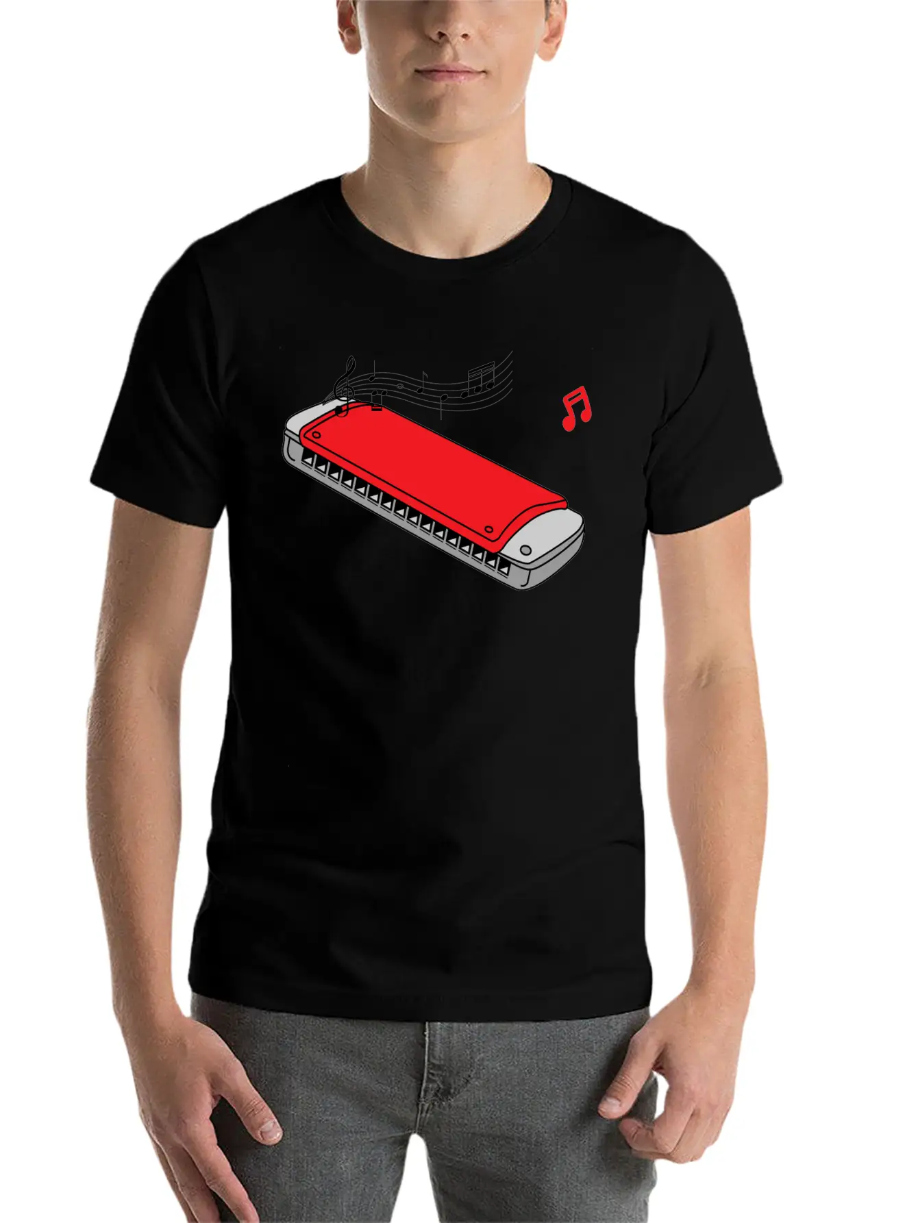 Funny Harmonica ,music,blues,folk,classical,jazz Essential Unisex Summer Tee – Soft Cotton Casual Fit