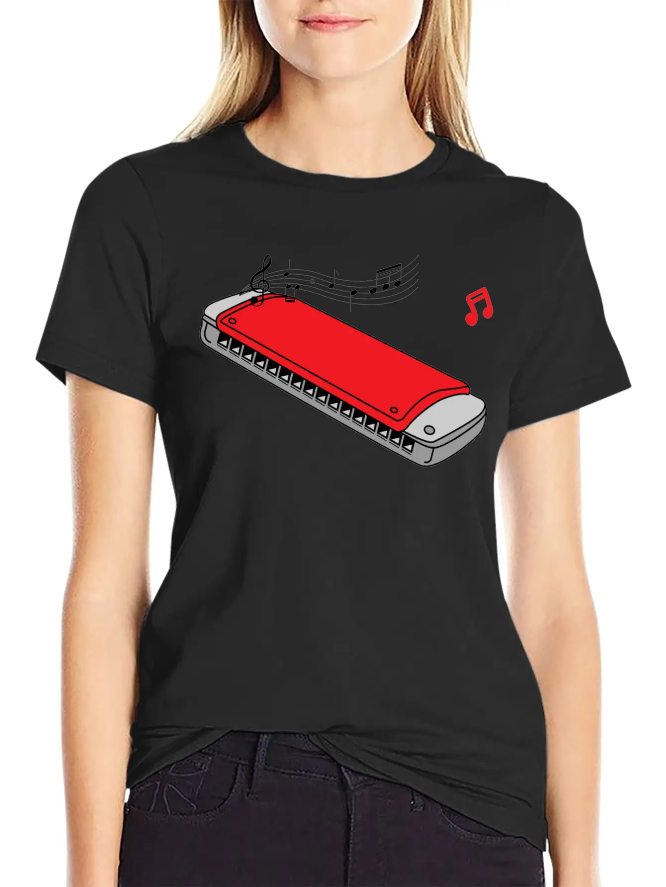 Funny Harmonica ,music,blues,folk,classical,jazz Essential Unisex Summer Tee – Soft Cotton Casual Fit