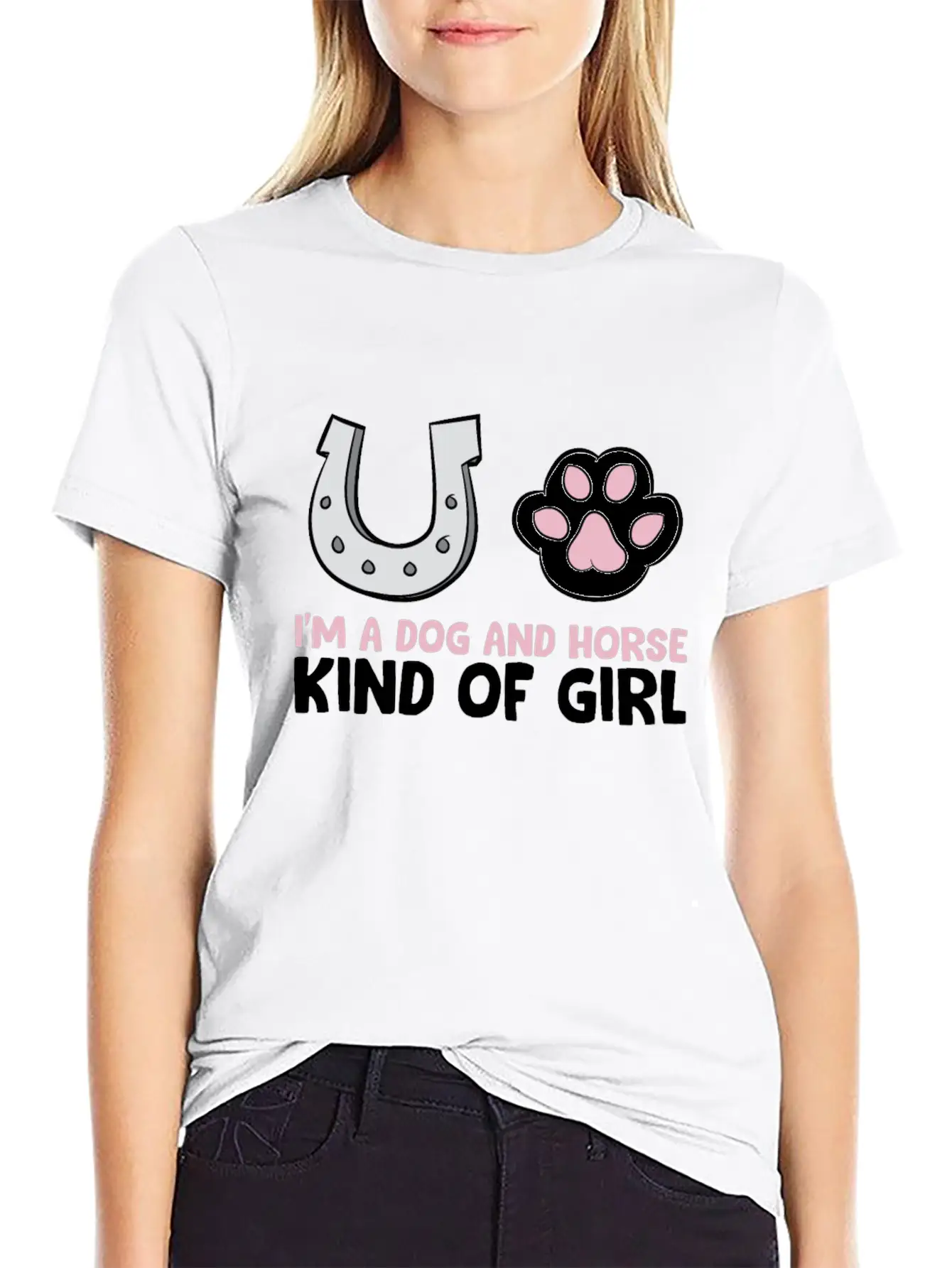 Funny Horse Lover Im A Dog And Horse Kind Of Girl Timeless Short Sleeve Tee – Comfy And Minimalist Design
