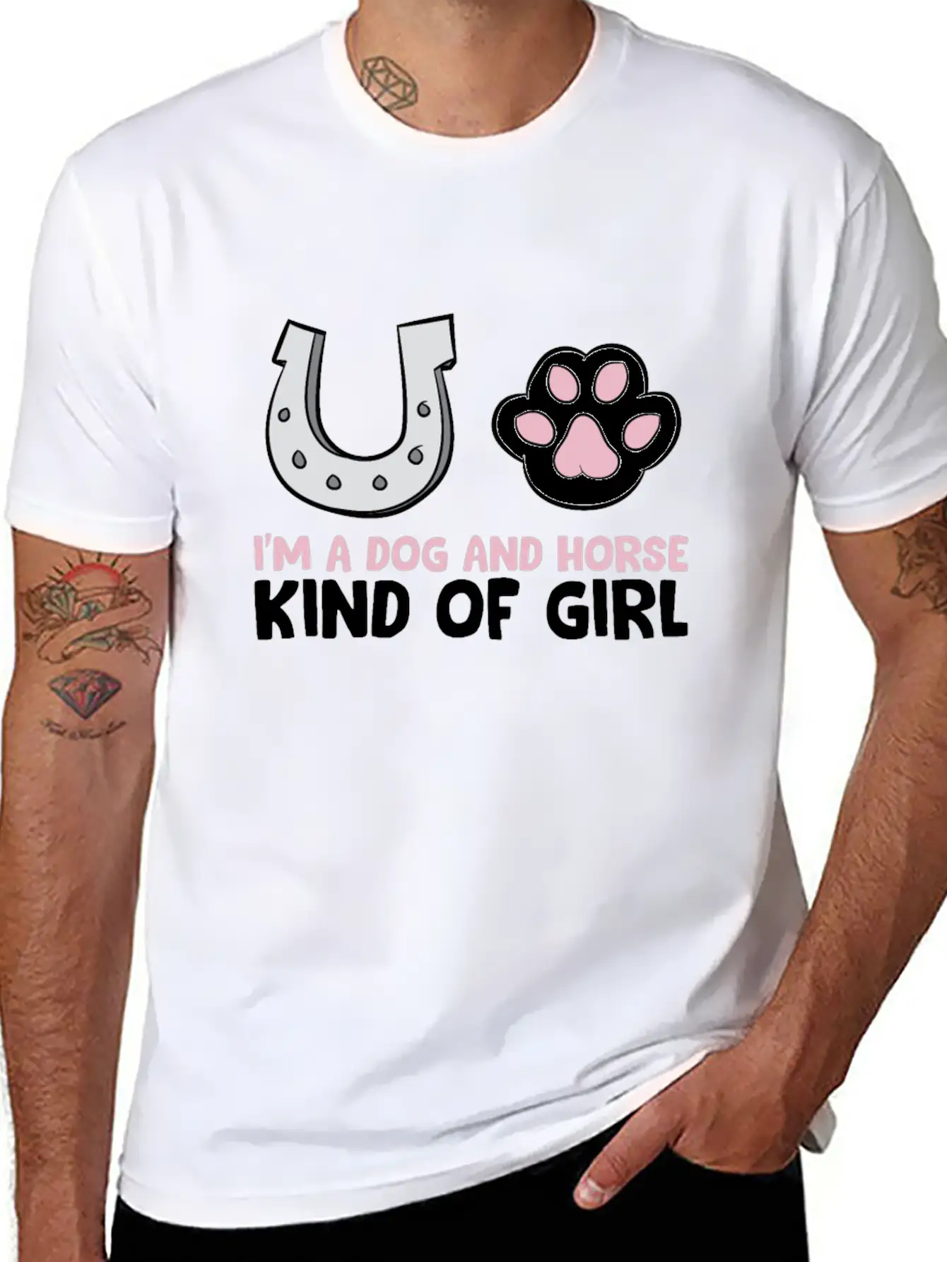 Funny Horse Lover Im A Dog And Horse Kind Of Girl Timeless Short Sleeve Tee – Comfy And Minimalist Design