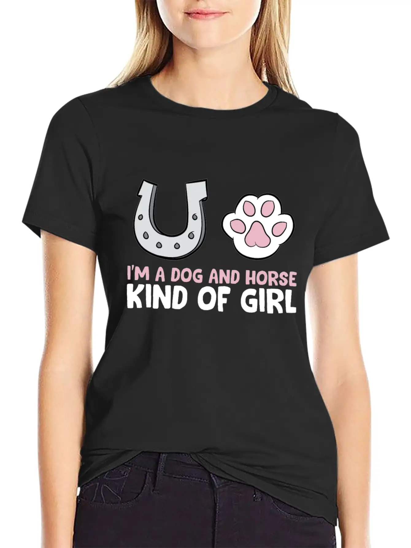 Funny Horse Lover Im A Dog And Horse Kind Of Girl Timeless Short Sleeve Tee – Comfy And Minimalist Design