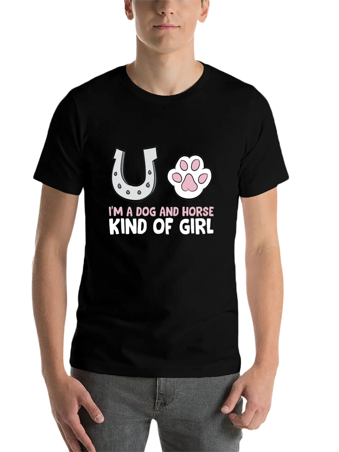 Funny Horse Lover Im A Dog And Horse Kind Of Girl Timeless Short Sleeve Tee – Comfy And Minimalist Design