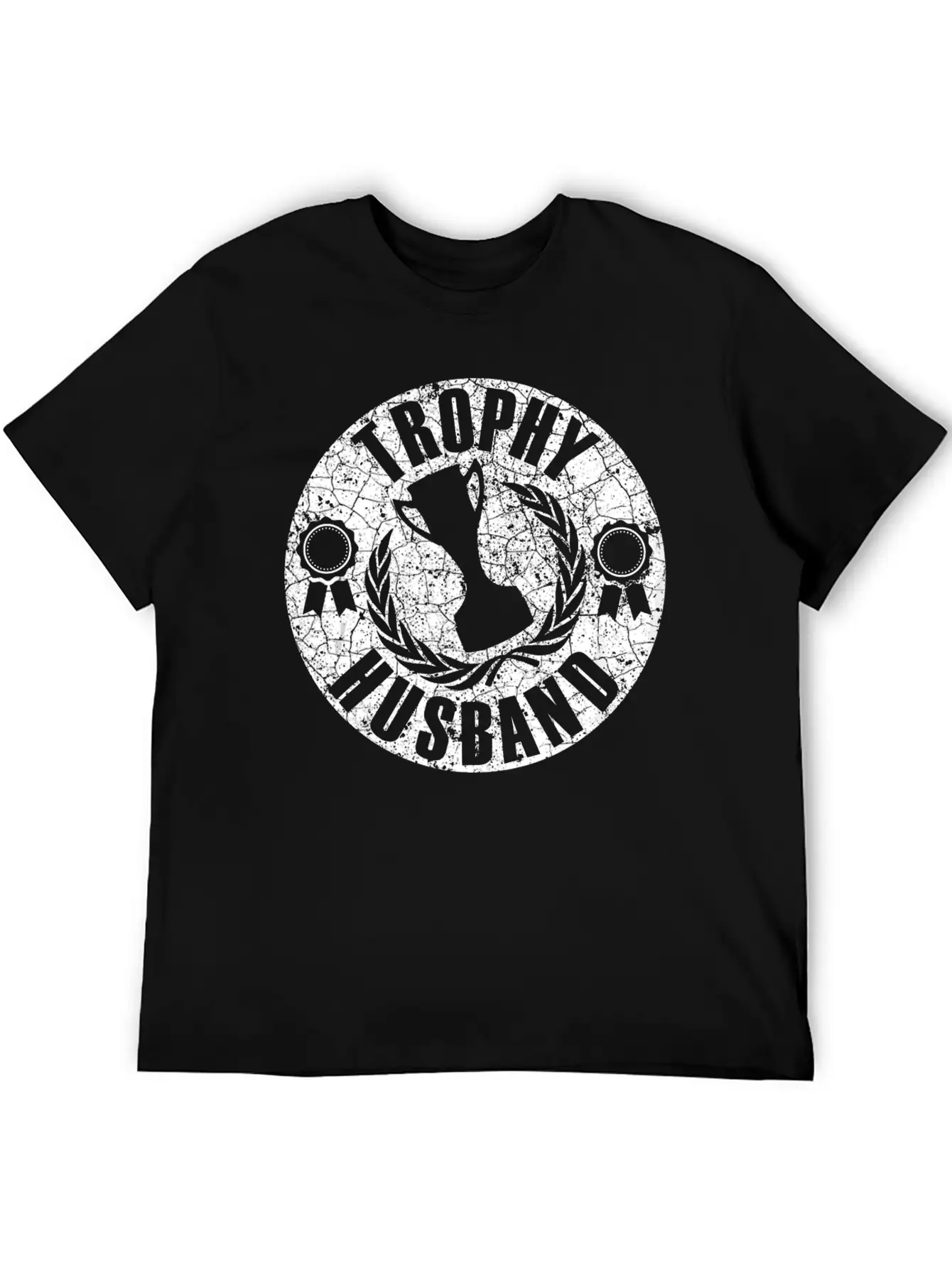 Funny Hubby Gift Trophy Meme Husband Just Married Unisex Short Sleeve Soft Cotton T-Shirt – Casual Everyday Wear