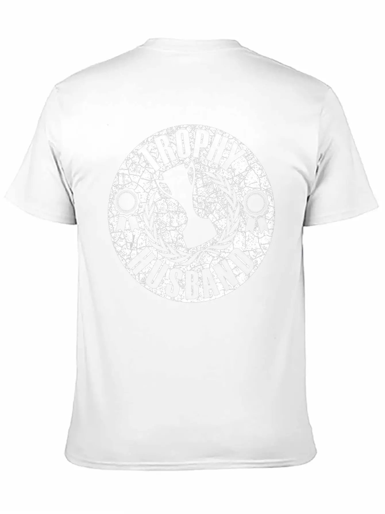 Funny Hubby Gift Trophy Meme Husband Just Married Unisex Short Sleeve Soft Cotton T-Shirt – Casual Everyday Wear