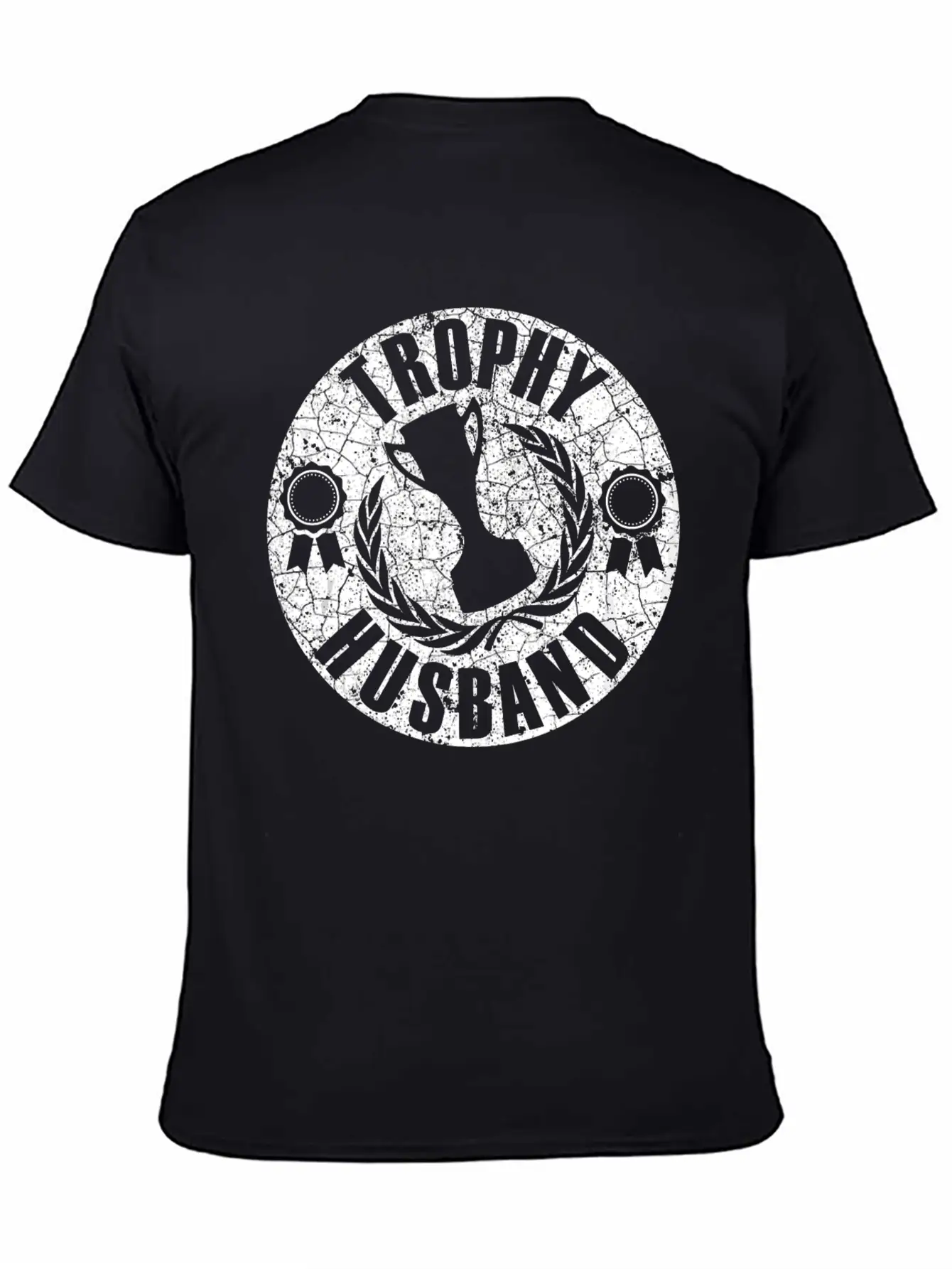 Funny Hubby Gift Trophy Meme Husband Just Married Unisex Short Sleeve Soft Cotton T-Shirt – Casual Everyday Wear