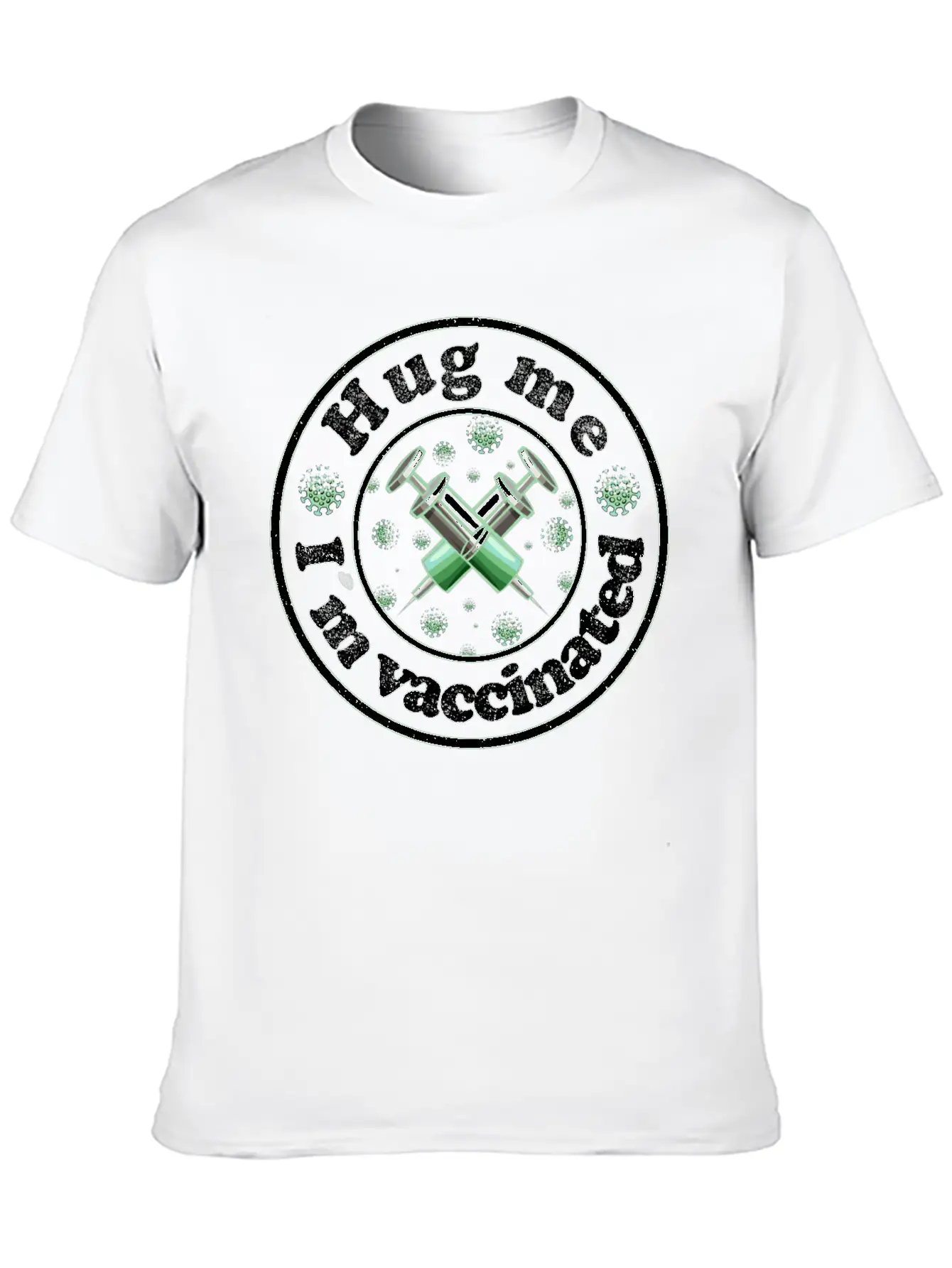 Funny Hug Me I'm Vaccinated Pro Vaccine T-Shirt Stylish Everyday T-Shirt – Unisex Basic Cotton Tee