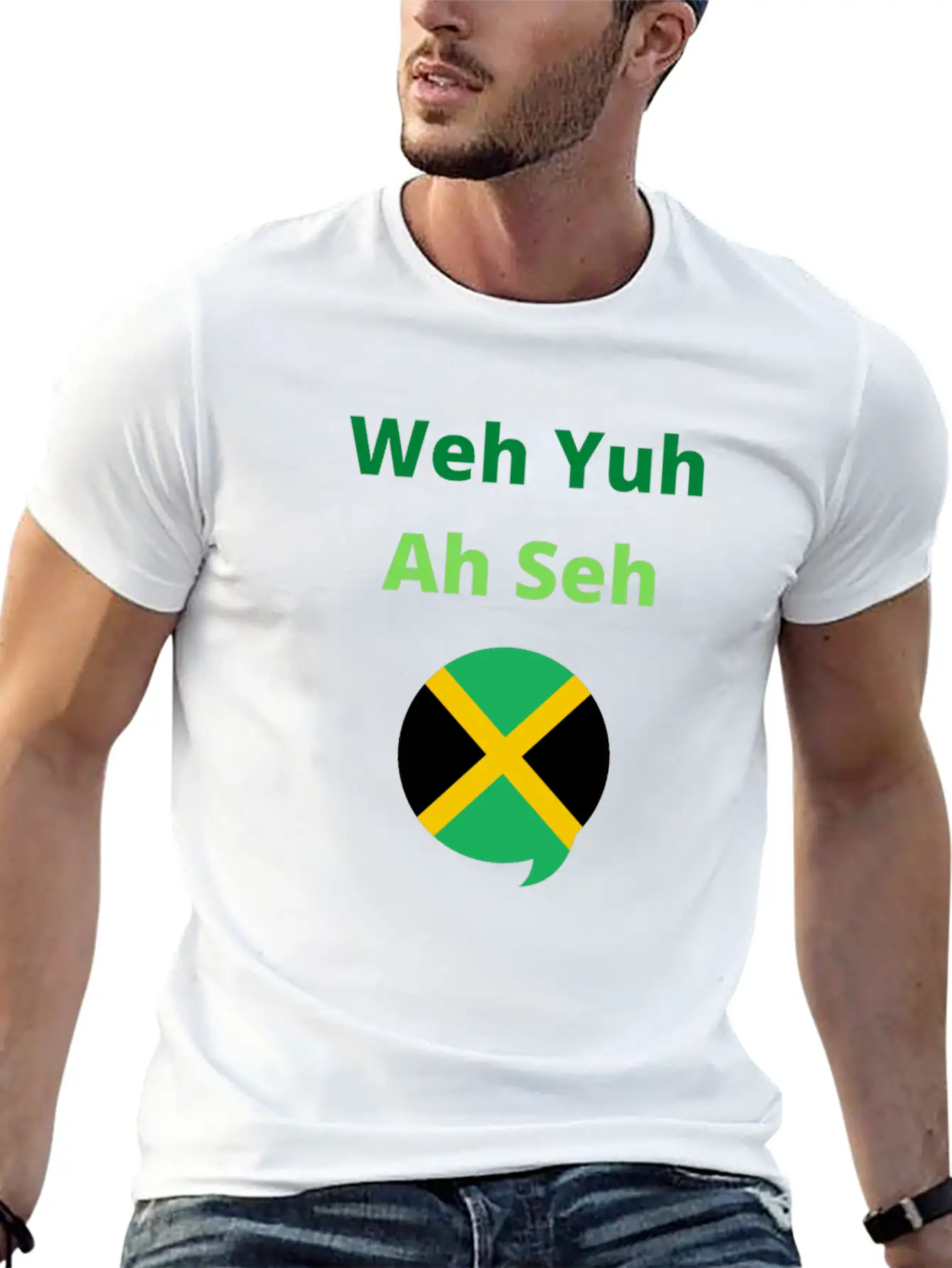 Funny Jamaican Popuplar Saying, Weh Yuh Ah Seh Unisex Short Sleeve Soft Cotton T-Shirt – Casual Everyday Wear