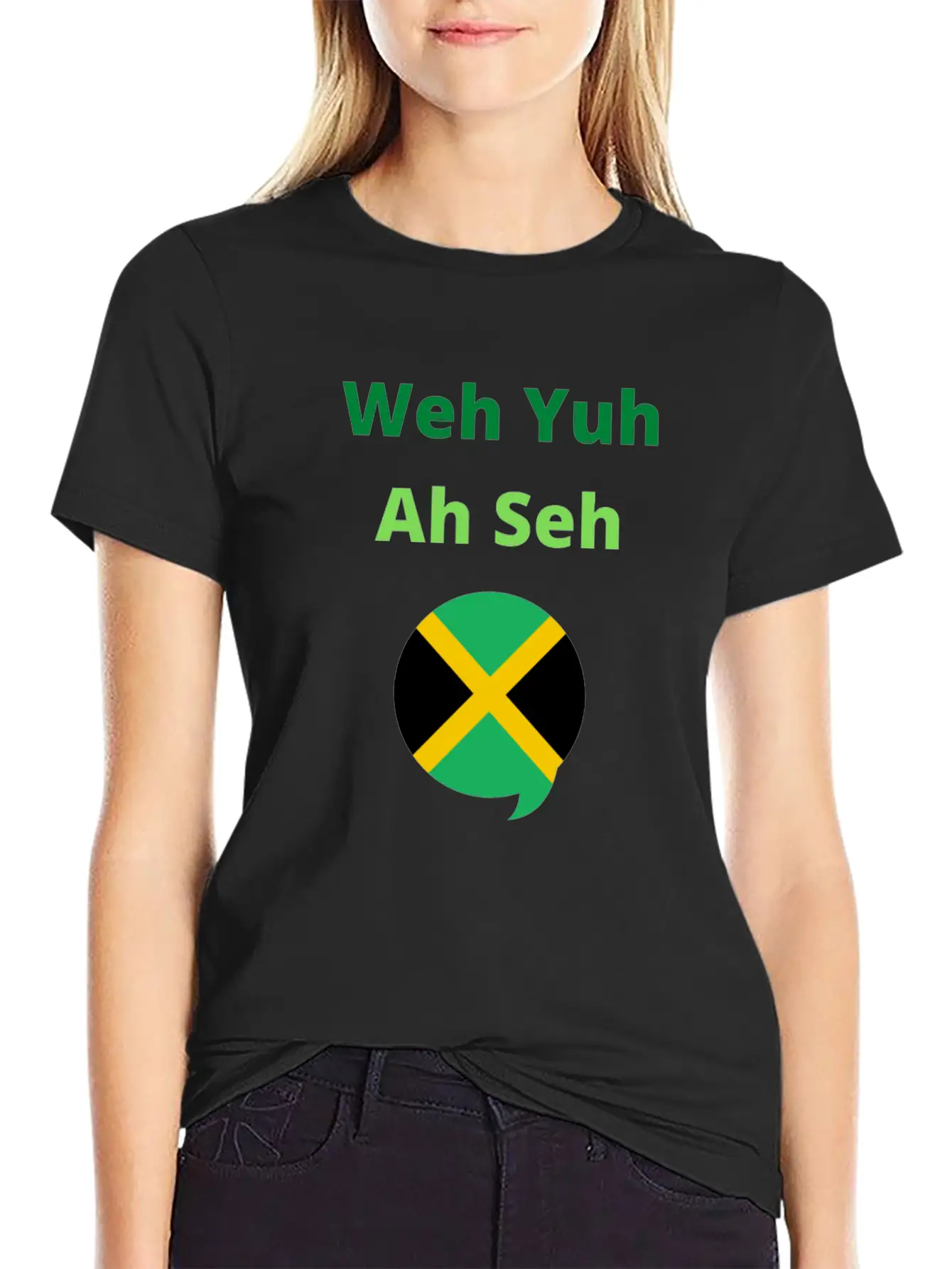 Funny Jamaican Popuplar Saying, Weh Yuh Ah Seh Unisex Short Sleeve Soft Cotton T-Shirt – Casual Everyday Wear