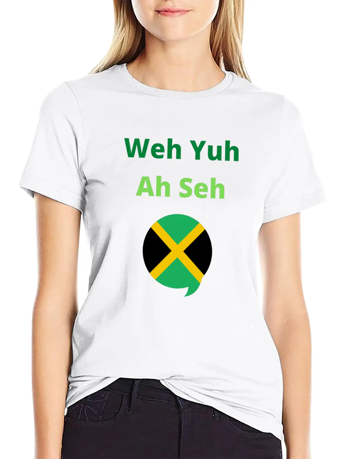 Funny Jamaican Popuplar Saying, Weh Yuh Ah Seh Unisex Short Sleeve Soft Cotton T-Shirt – Casual Everyday Wear
