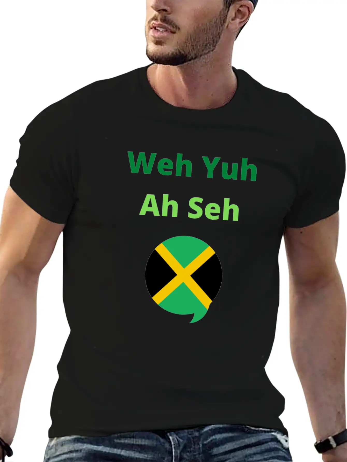 Funny Jamaican Popuplar Saying, Weh Yuh Ah Seh Unisex Short Sleeve Soft Cotton T-Shirt – Casual Everyday Wear