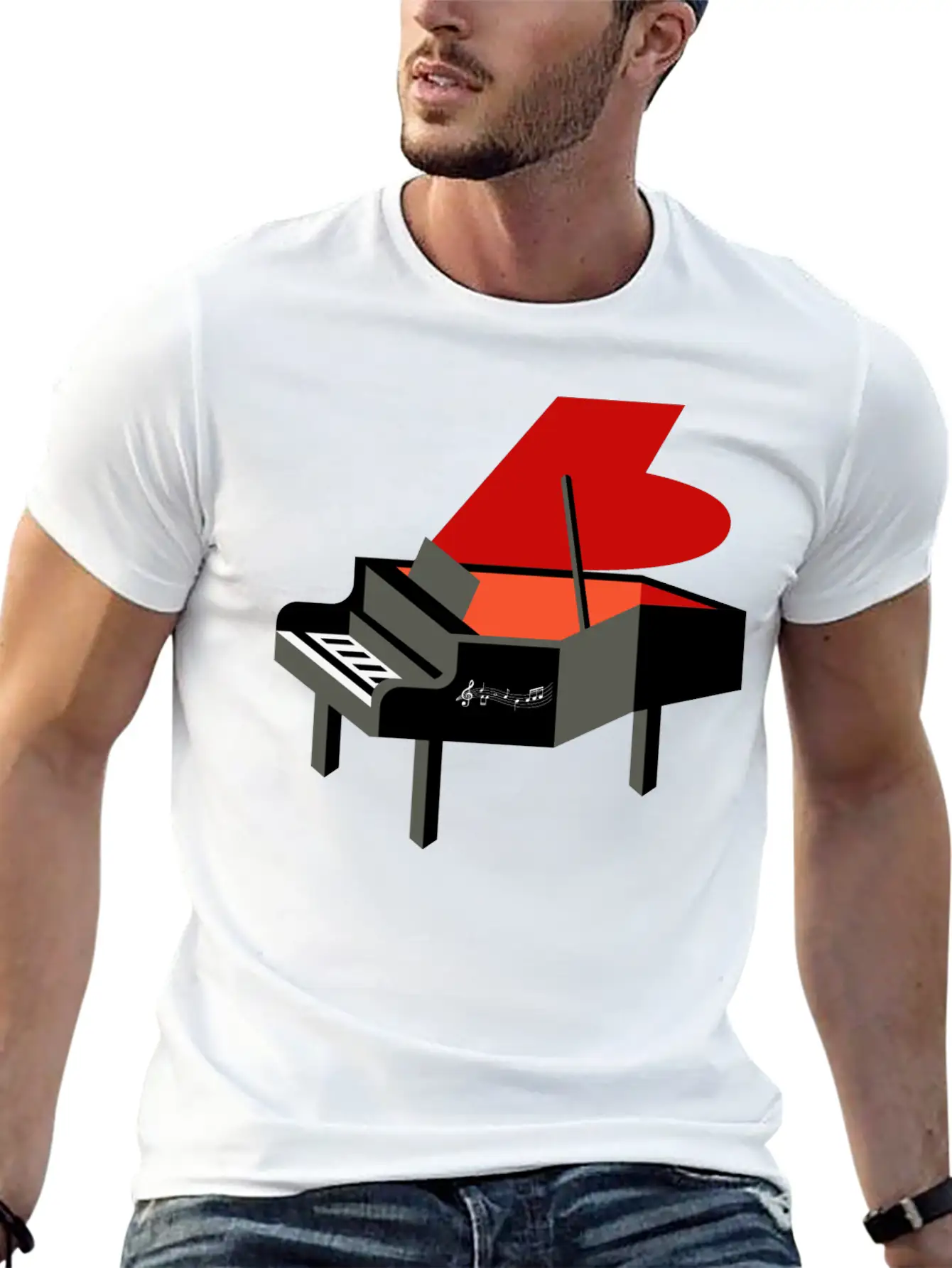 Funny Keyboard Player Pianist Stylish Everyday T-Shirt – Unisex Basic Cotton Tee