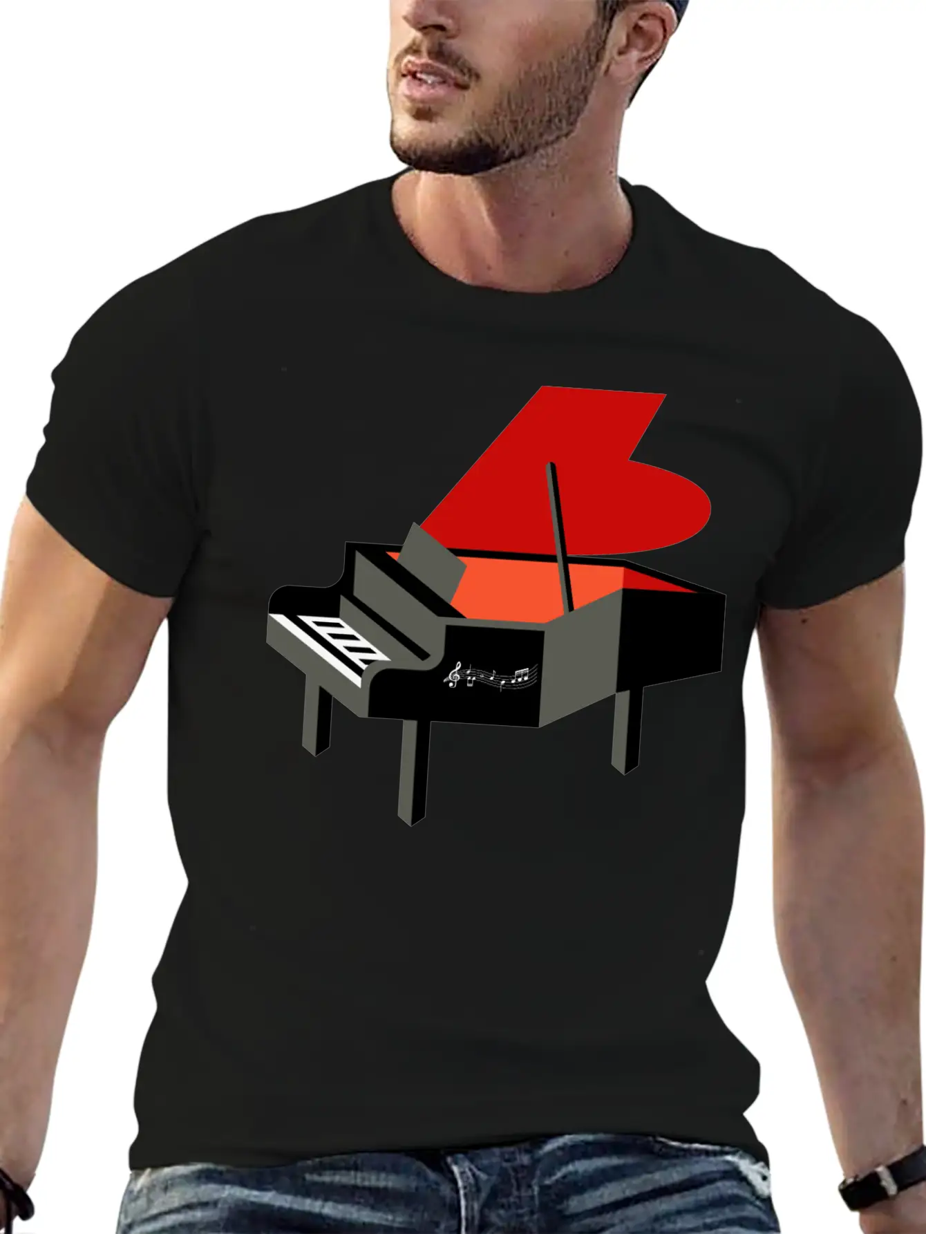 Funny Keyboard Player Pianist Stylish Everyday T-Shirt – Unisex Basic Cotton Tee