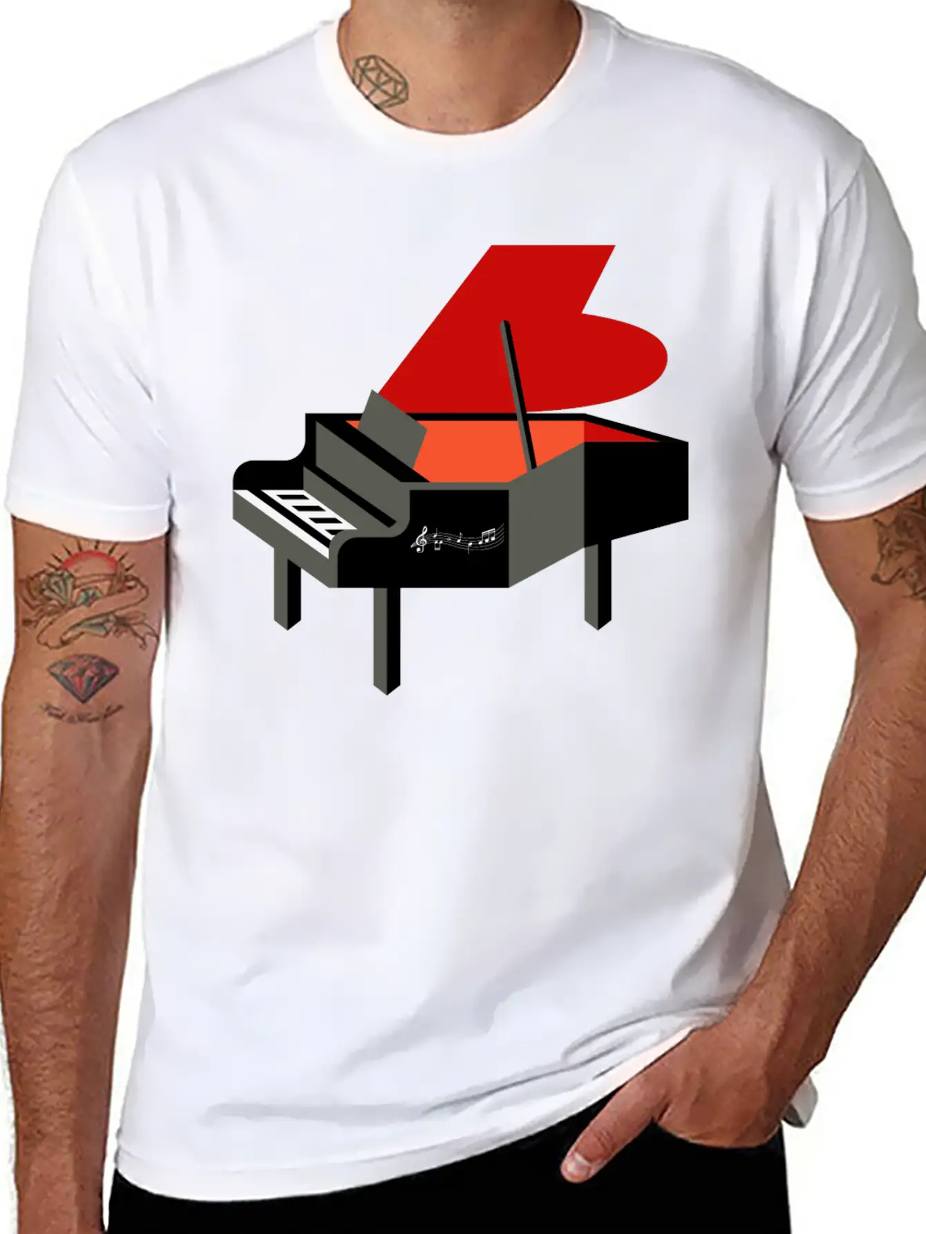 Funny Keyboard Player Pianist Stylish Everyday T-Shirt – Unisex Basic Cotton Tee