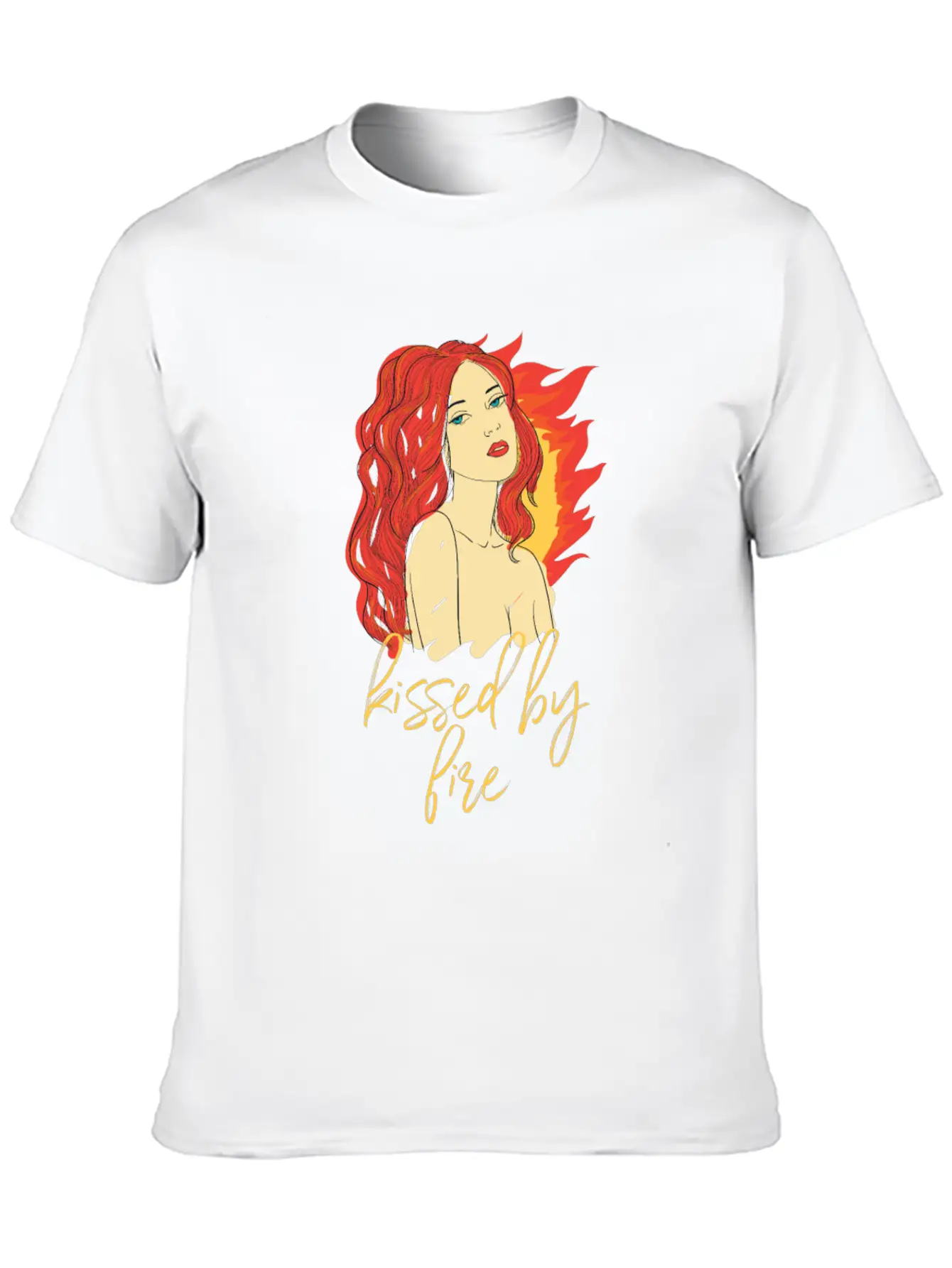 Funny Kissed By Fire Redhead Ginger Red Hair Quote Comfortable Minimalist Graphic Tee – Summer Style Essential