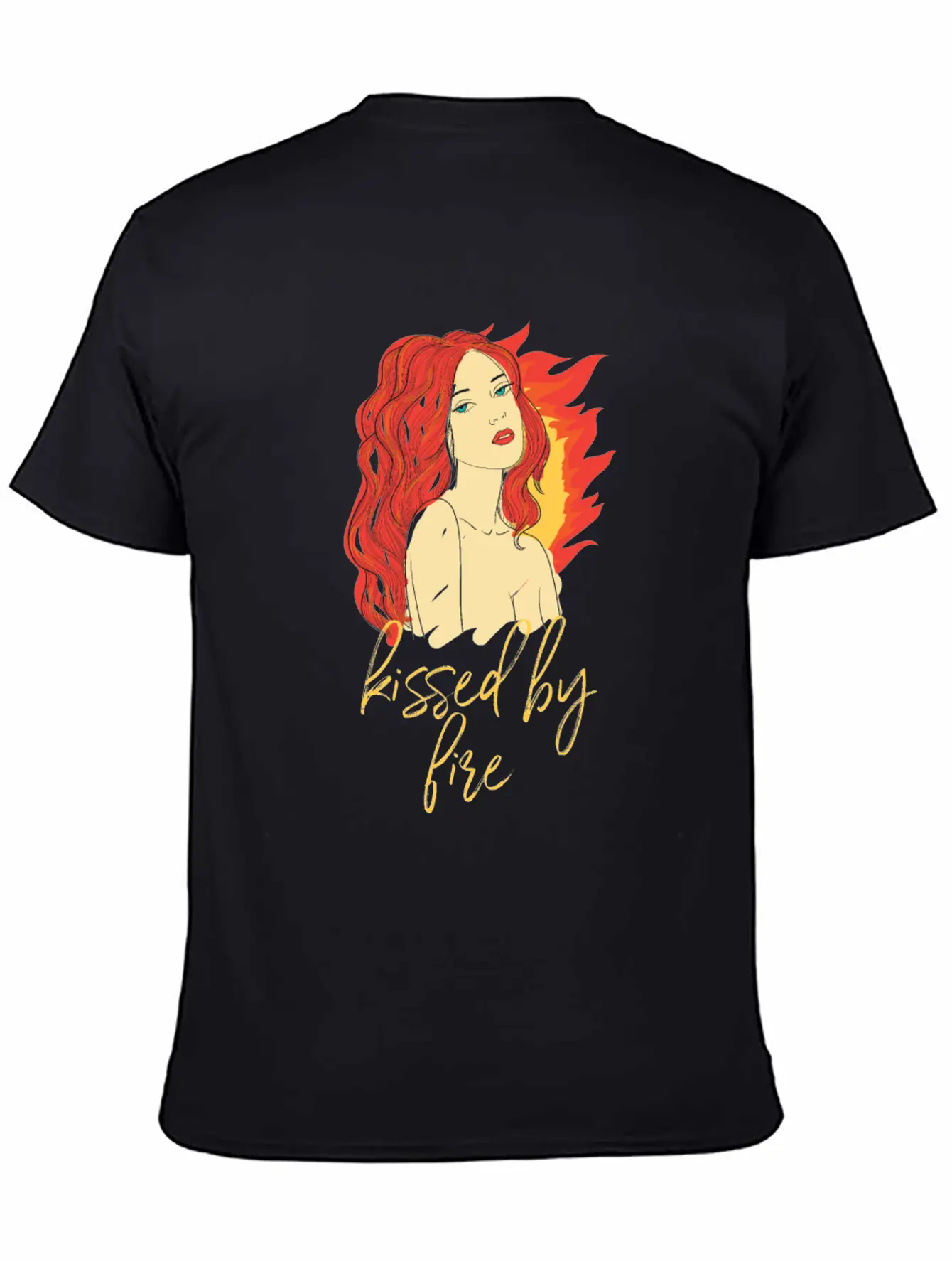 Funny Kissed By Fire Redhead Ginger Red Hair Quote Comfortable Minimalist Graphic Tee – Summer Style Essential