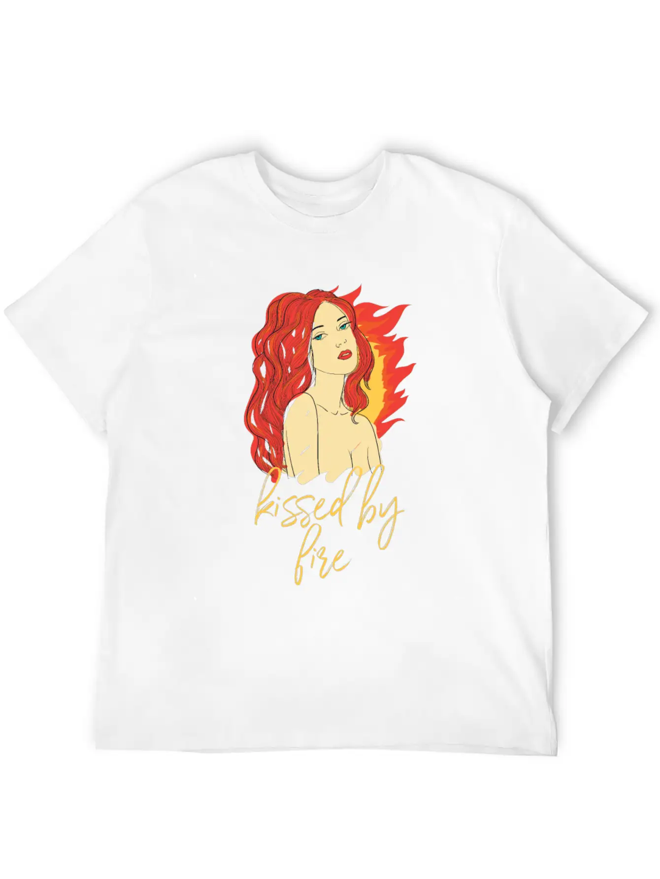 Funny Kissed By Fire Redhead Ginger Red Hair Quote Comfortable Minimalist Graphic Tee – Summer Style Essential