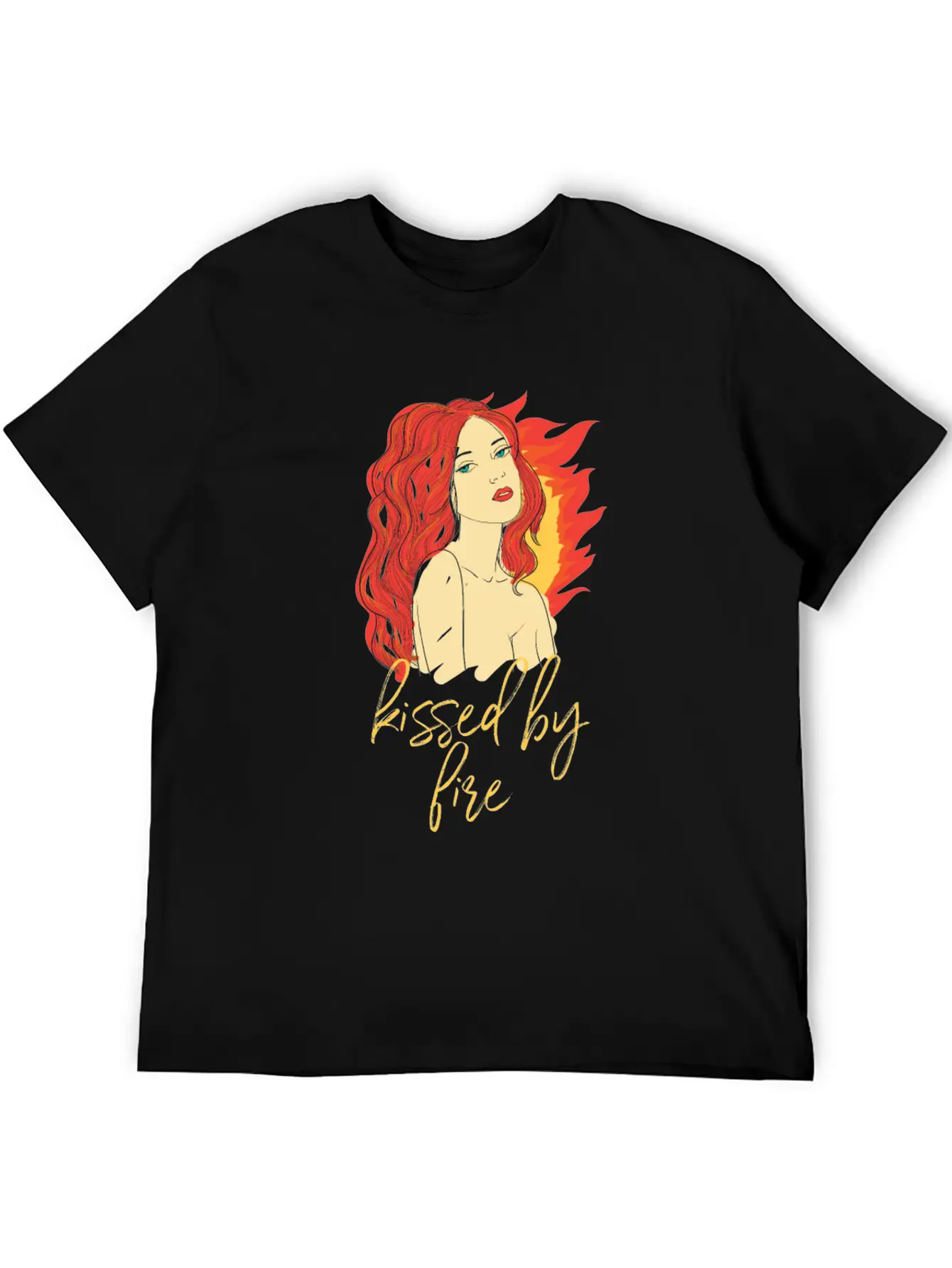 Funny Kissed By Fire Redhead Ginger Red Hair Quote Comfortable Minimalist Graphic Tee – Summer Style Essential