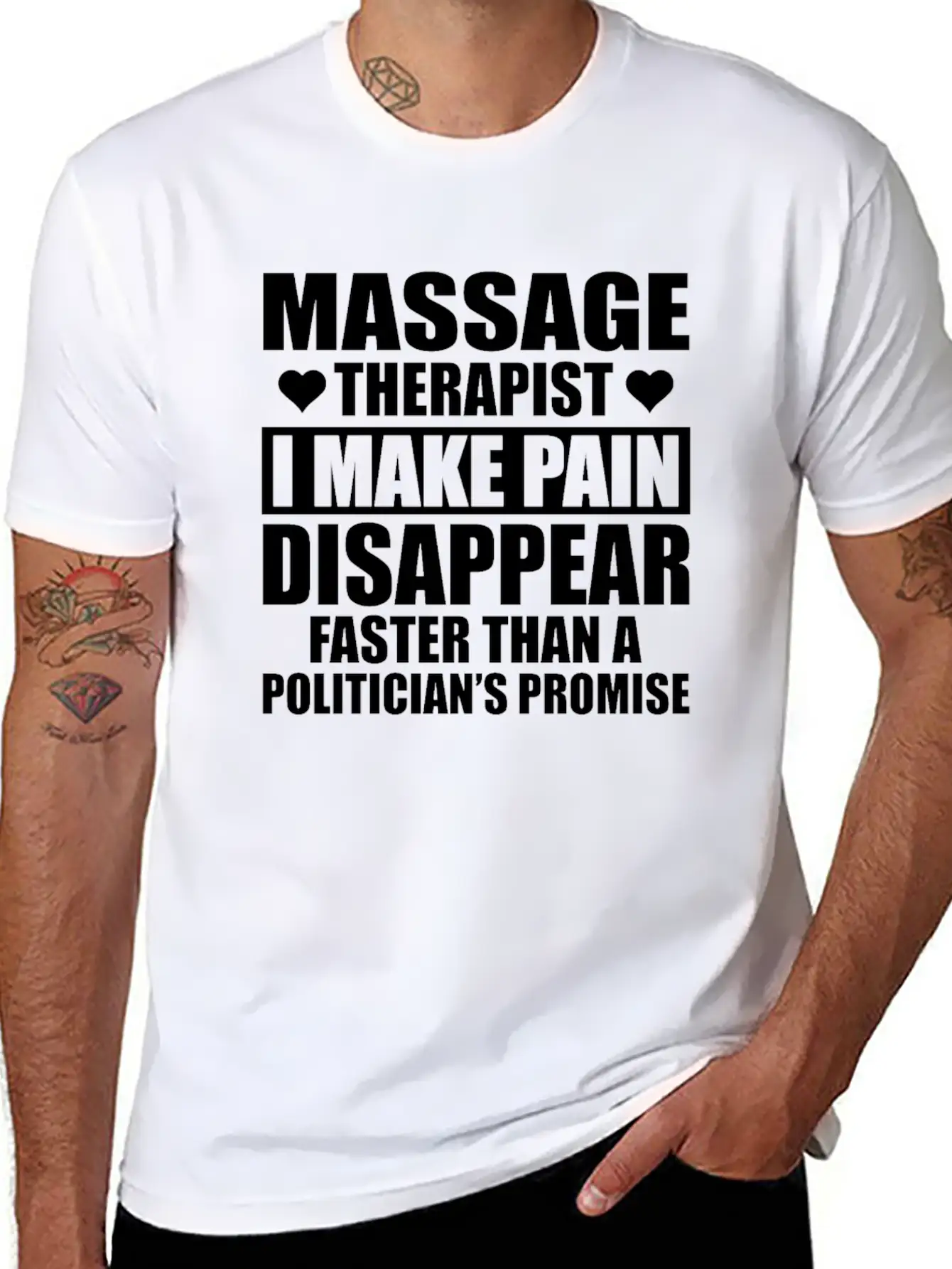 Funny Massage Therapist Design Stylish Everyday T-Shirt – Unisex Basic Cotton Tee