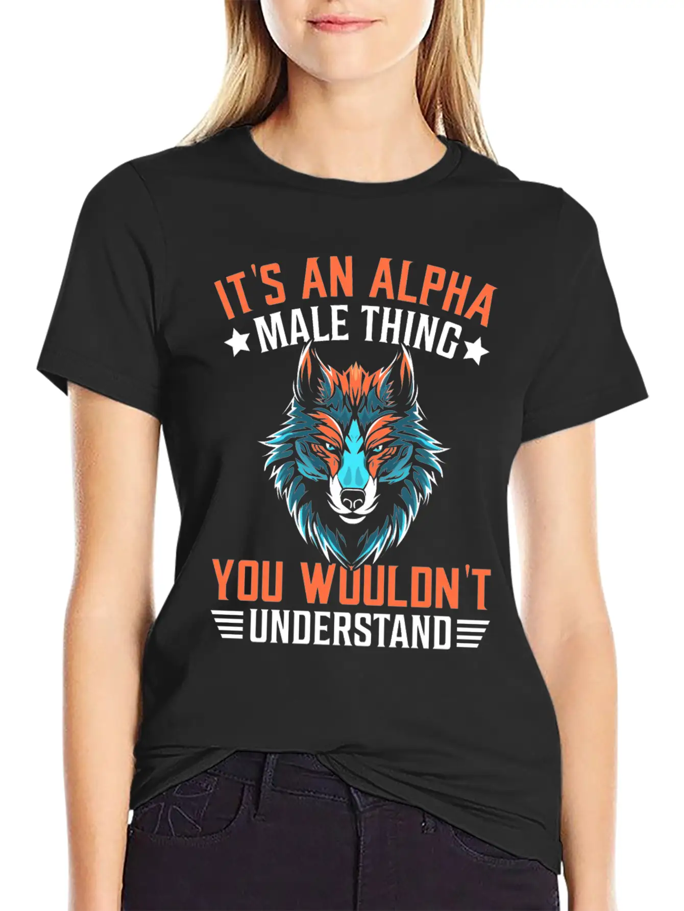 Funny Men Wolf Stylish Everyday T-Shirt – Unisex Basic Cotton Tee