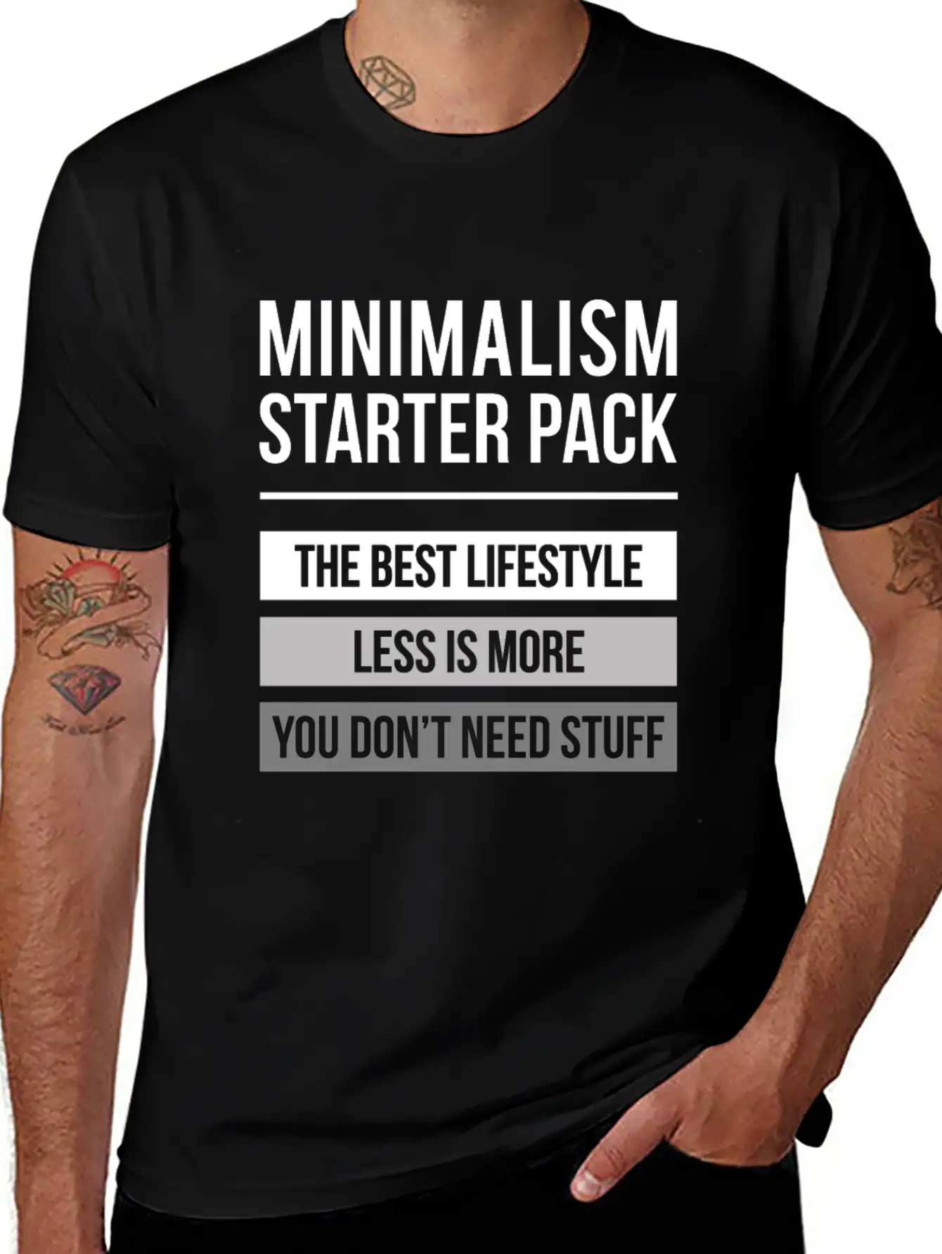 Funny Minimalism Meme Design Quote Minimalism Star Relaxed Everyday Tee – Lightweight And Durable Cotton