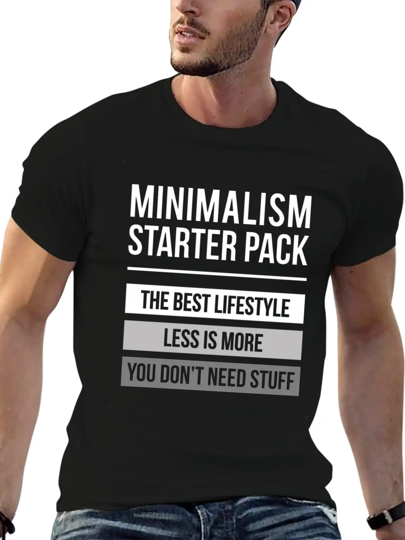 Funny Minimalism Meme Design Quote Minimalism Star Relaxed Everyday Tee – Lightweight And Durable Cotton